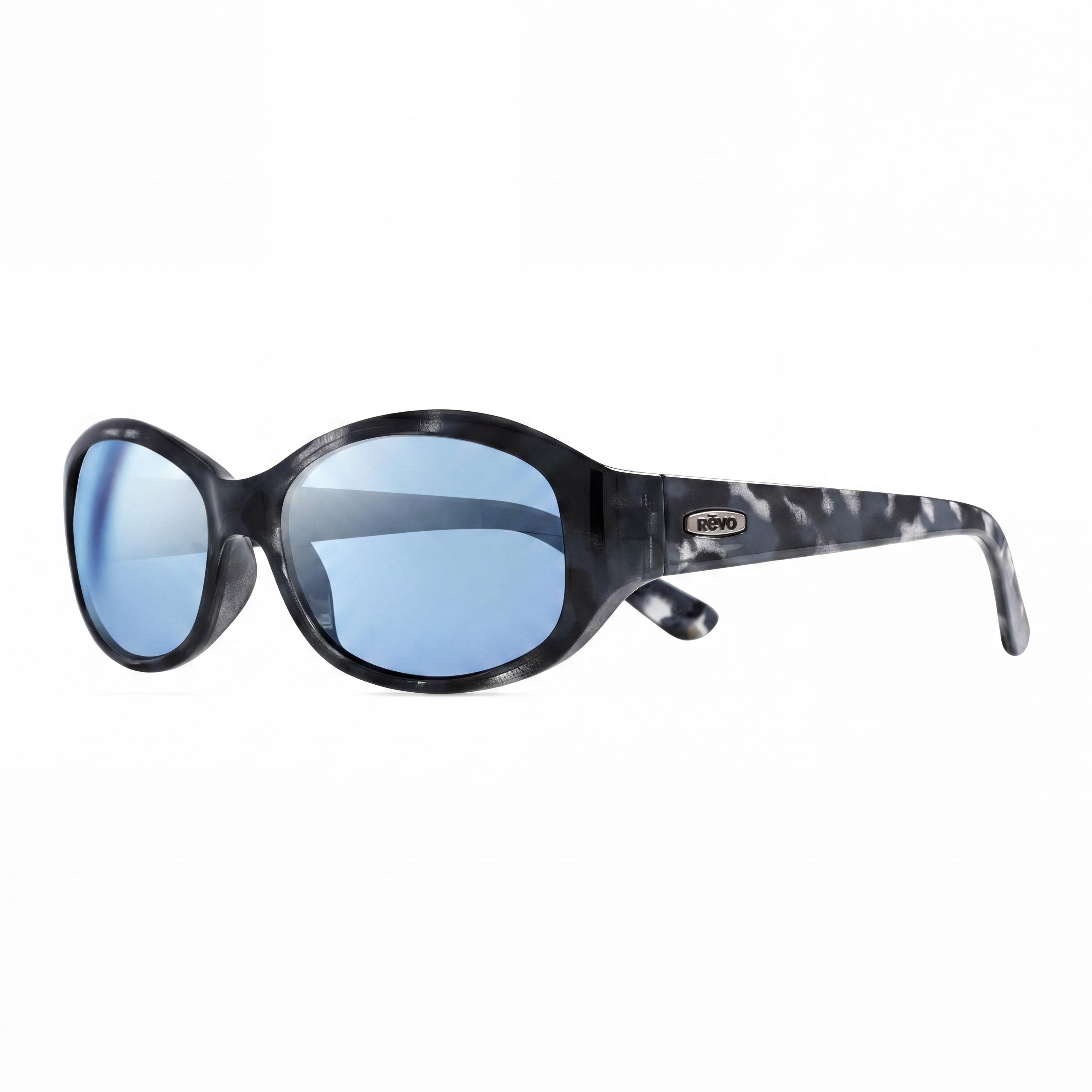 Revo Wraparound Men's Plastic Polarized UV Protection Sunglasses Ocean Frame Blue Water Lens 54-17-135, Photo 1