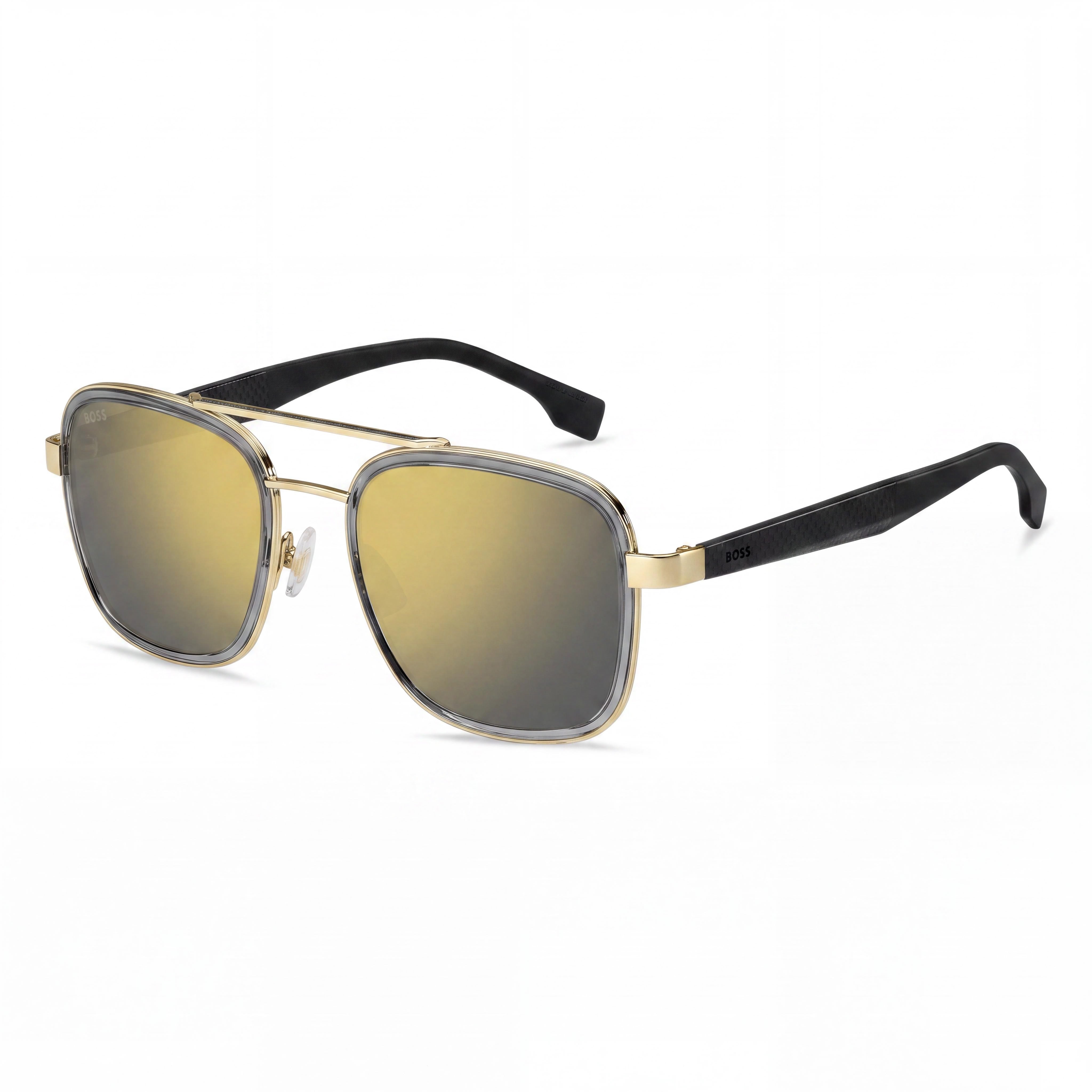 Hugo Boss Women's Boss 1486/S Square Double Bridge Gold Grey Metal 54mm UV Protection Sunglasses, Photo 1