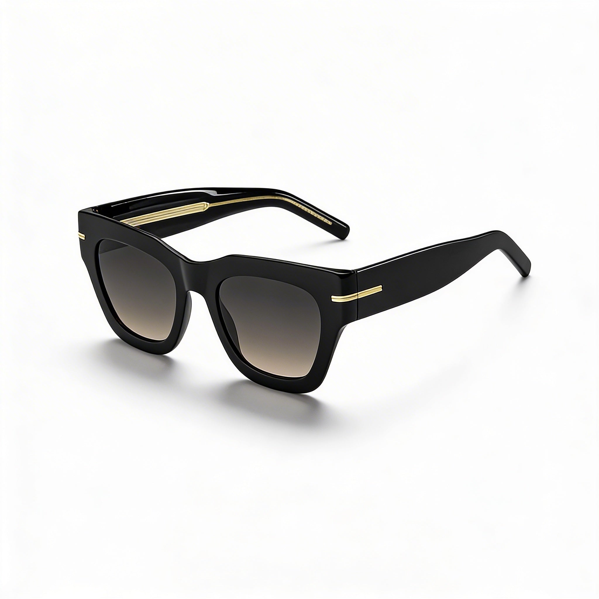 Hugo Boss Modern Women's Sunglasses featuring Black Acetate Frame and UV Protection, 51mm Lens, Photo 1