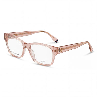 Tommy Hilfiger Th 2055 Gafas Casuales para Mujer, Montura de Acetato Rosa, Lentes Transparentes de Policarbonato, 54mm
