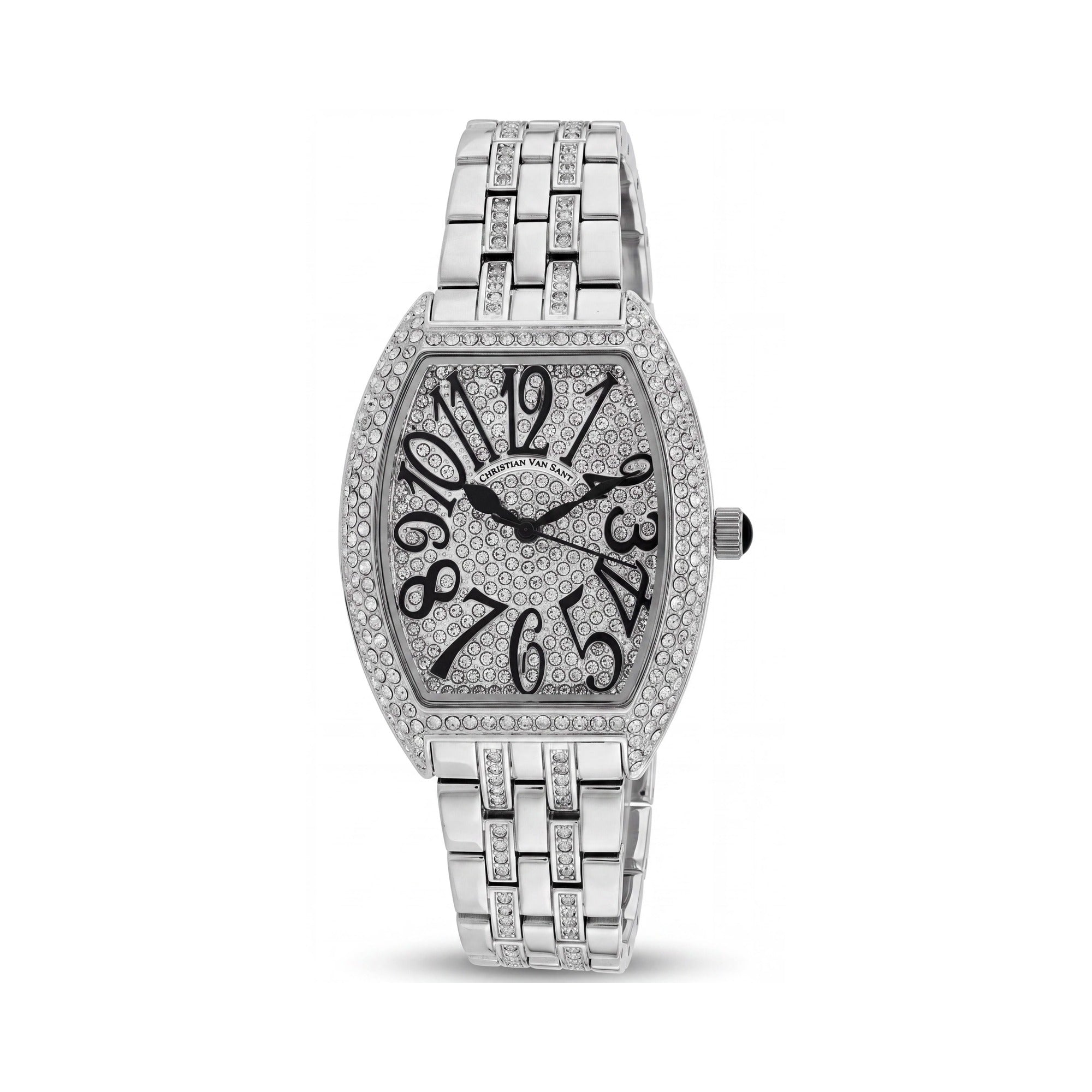 Reloj Christian Van Sant de cuarzo para mujer, de acero inoxidable plateado con esfera plateada y bisel de cristal, Photo 1