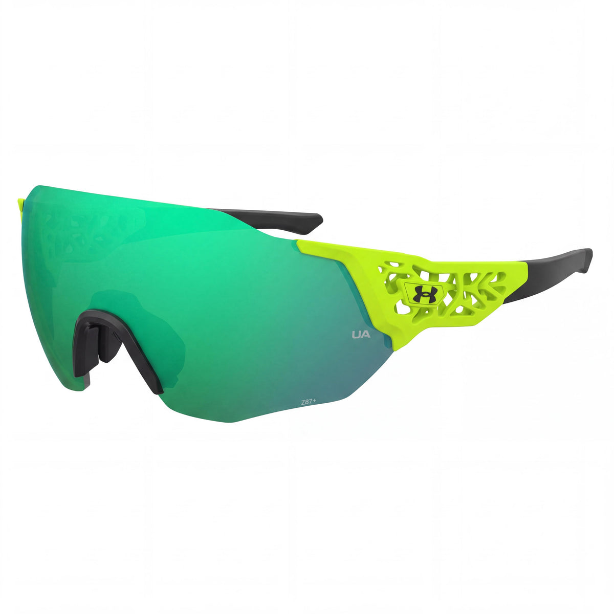 Gafas de sol Under Armour Ua Next Level Mask para hombre, montura de policarbonato verde y negra, lentes verdes no polarizadas con 100% protección UV 99-01-130, Photo 1