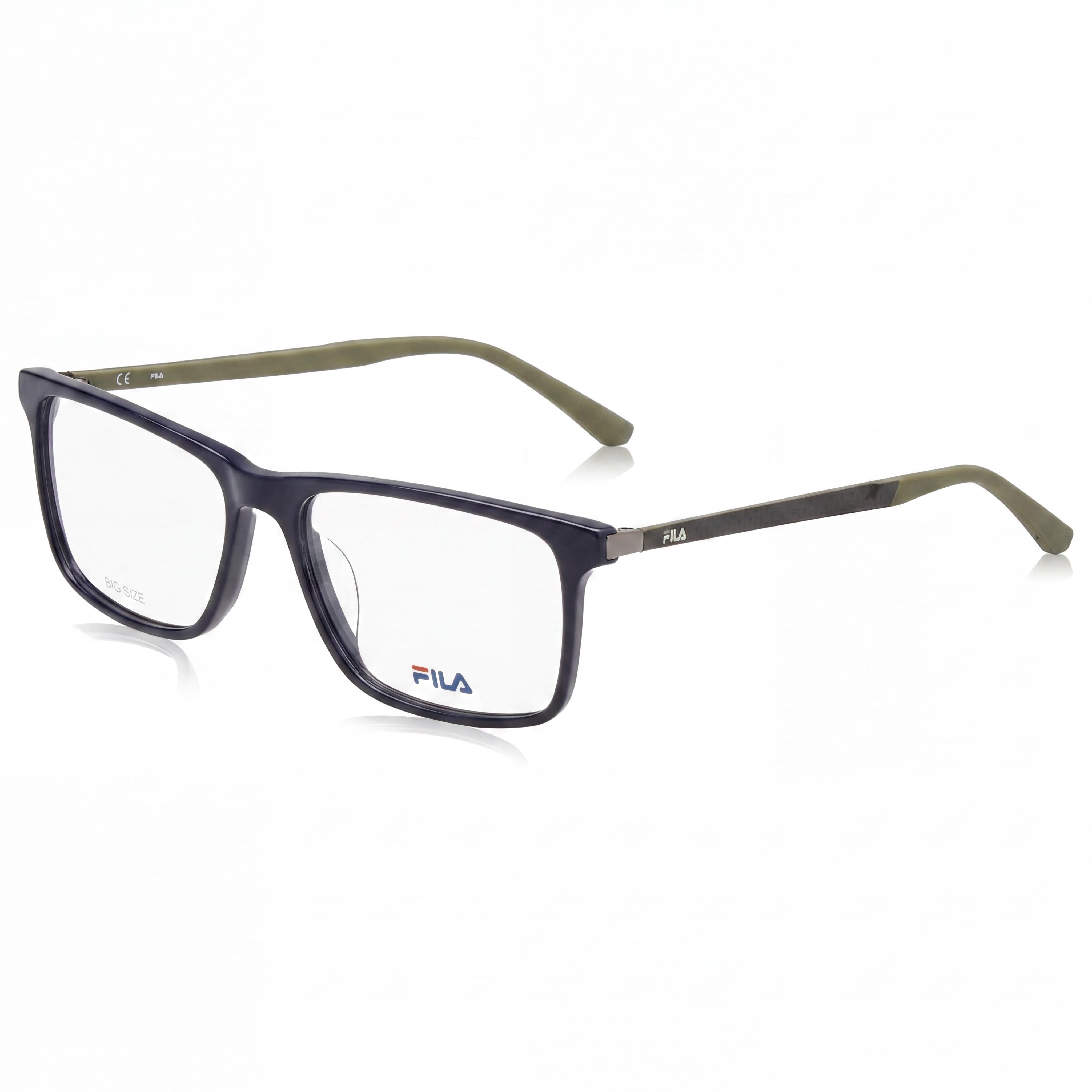 Fila Classic Men's Acetate Eyeglasses, Shiny Dark Blue, with Non- Demo Lenses, 55mm, Photo 1