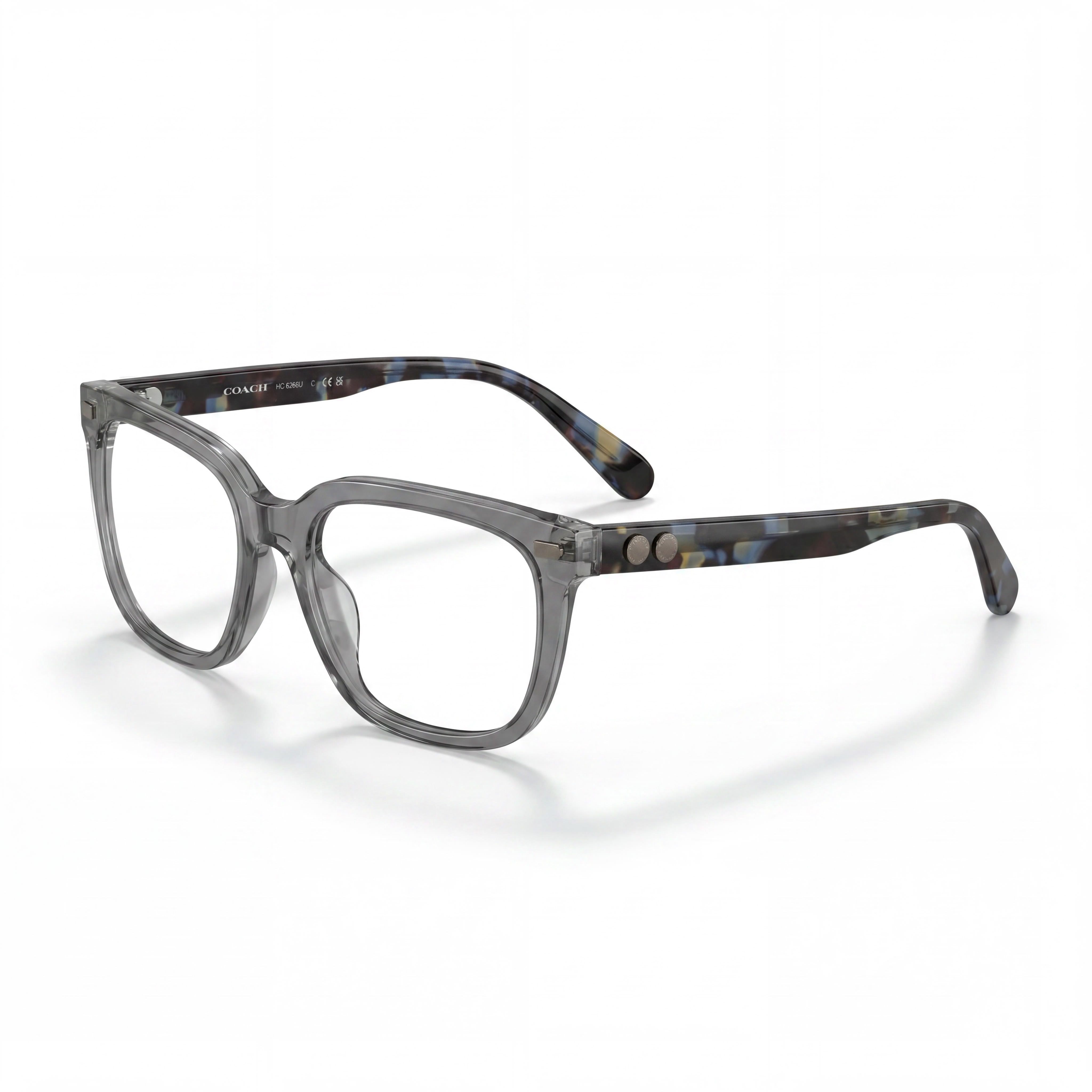 Coach Hc6266u Universal Fit Men's Transparent Grey Plastic Prescription Eyeglass Frames 53mm, Photo 1