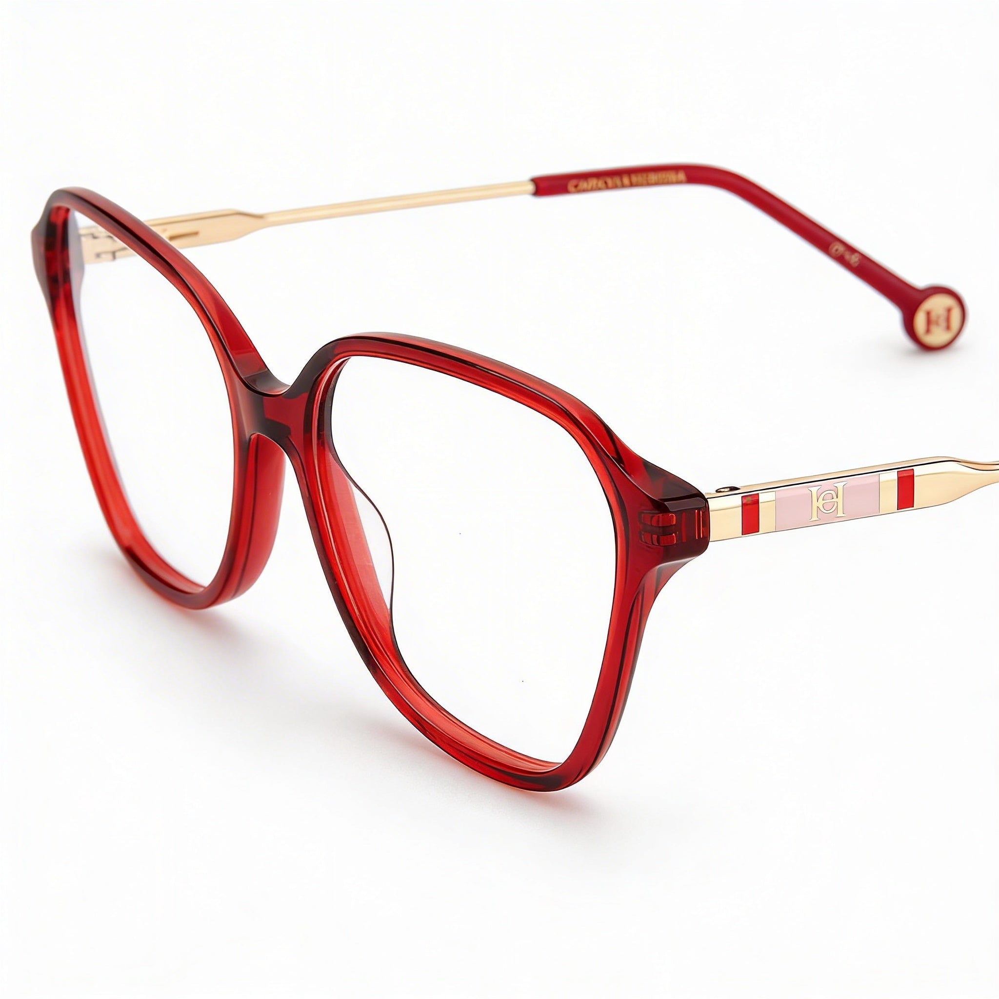 Carolina Herrera Modern Women's Sunglasses, crafted with a Red Acetate Frame and matching Red Lenses, 55mm, Photo 3