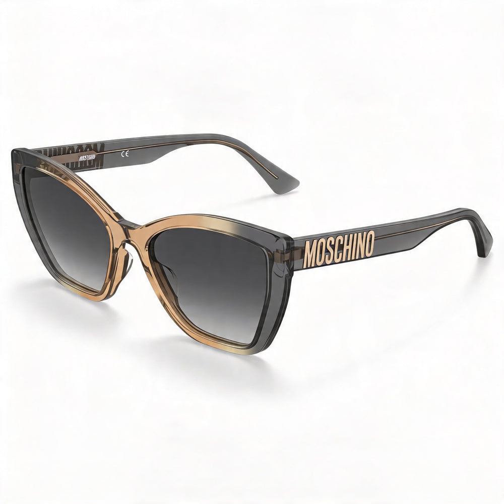 Gafas de sol Moschino para hombre MOS155/S de acetato con montura gris ocre y lentes oscuras degradadas con protección UV 55-18-140
