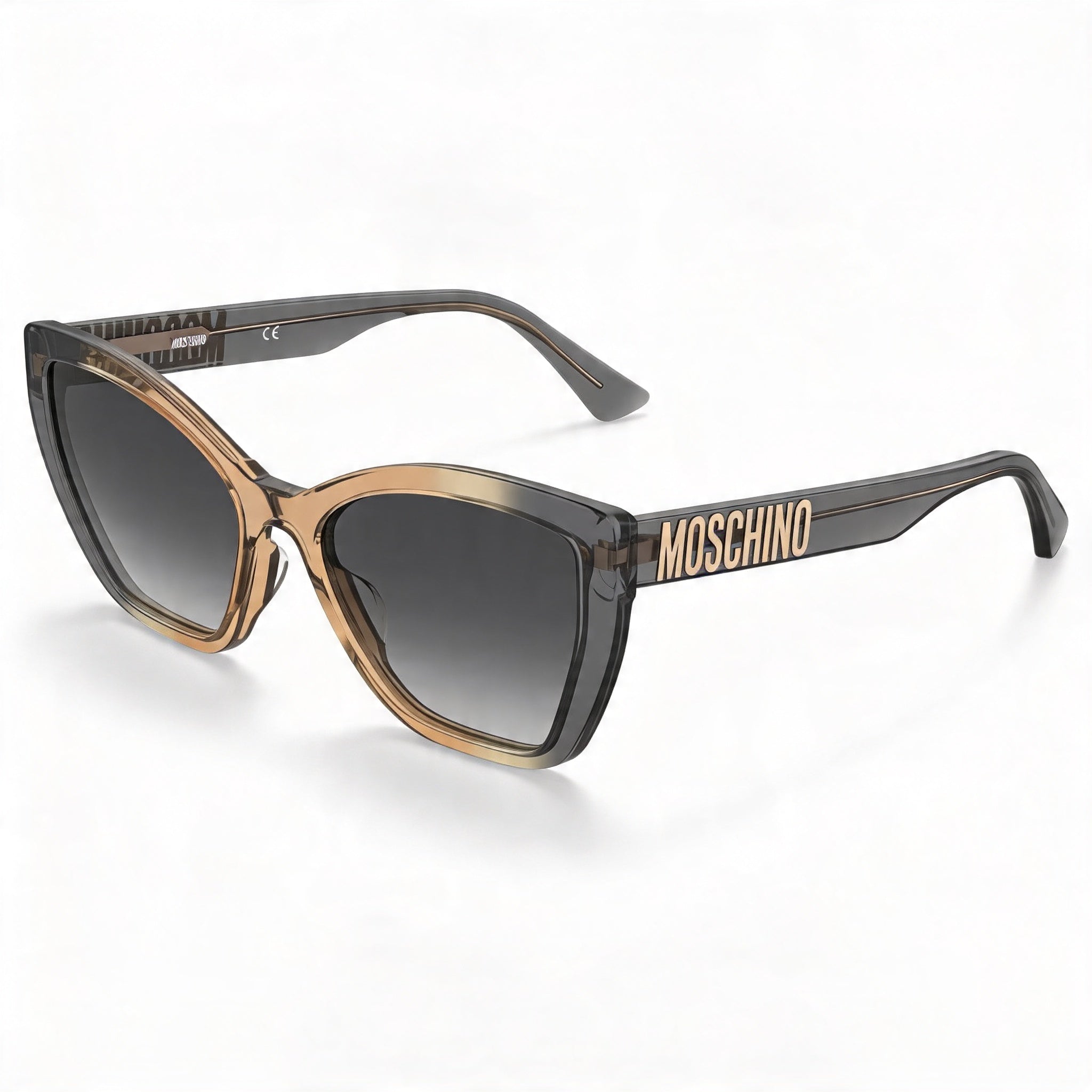 Moschino Men's MOS155/S Acetate Grey Ochre Frame Dark Grey Shaded Lens UV Sunglasses 55-18-140, Photo 1