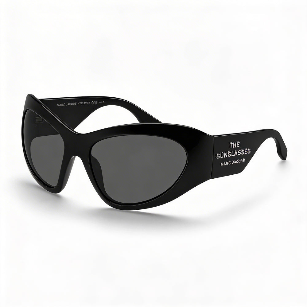 Marc Jacobs Casual Women's Black Grey Polyamide Frame Sunglasses with Black Non-Polarized Polycarbonate Lenses 62-18-120mm