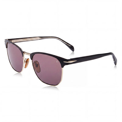 Gafas de sol David Beckham DB 7057/F/S unisex con montura de acero de aleación negro y lentes de policarbonato no polarizadas en negro y dorado de 56 mm.
