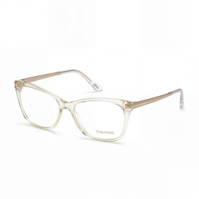 Gafas modernas unisex Tom Ford, montura de plástico transparente, lentes no transparentes de 54 mm