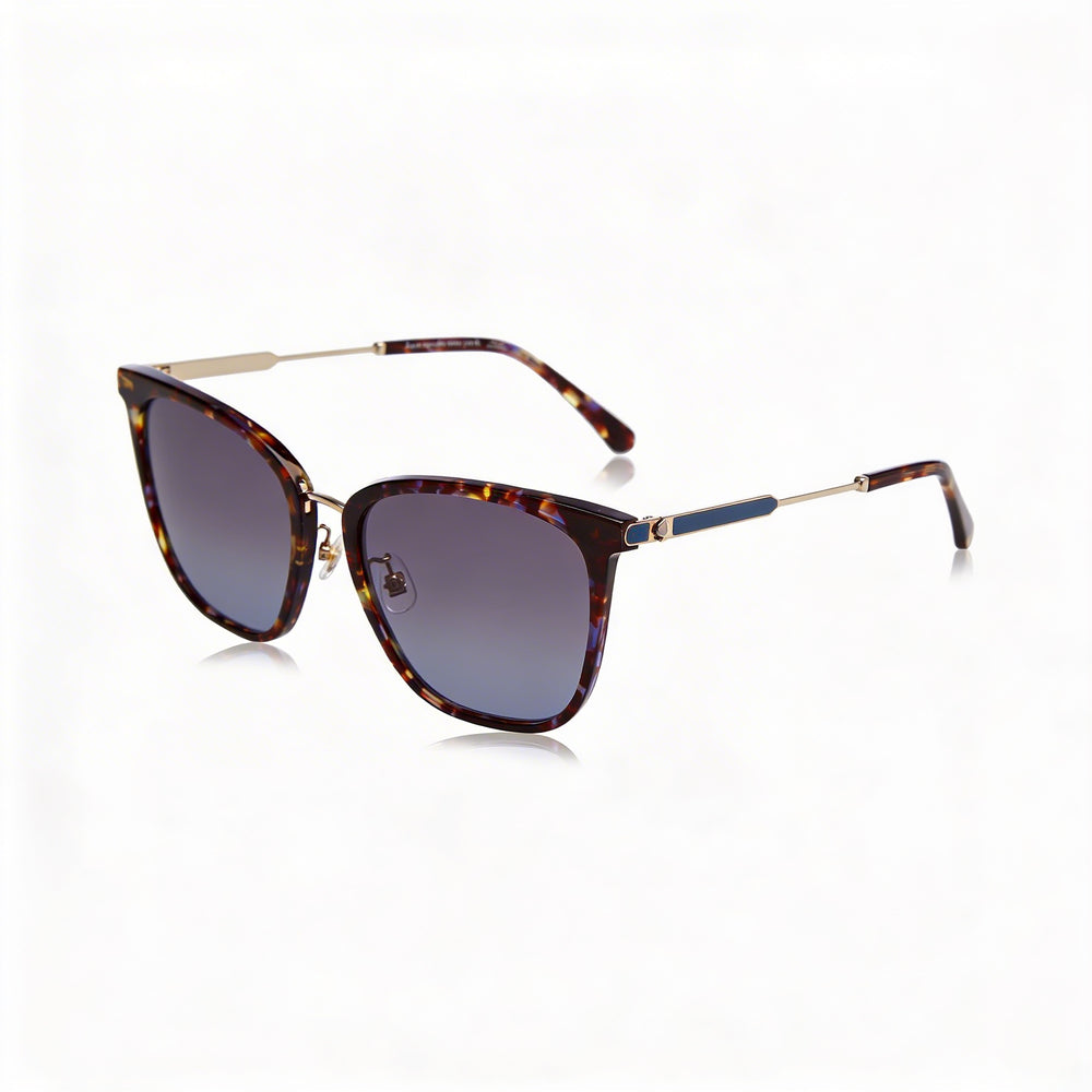 Kate Spade New York Modern Unisex Sunglasses with Blue Havana Acetate Frame and Polycarbonate Lenses, 57mm