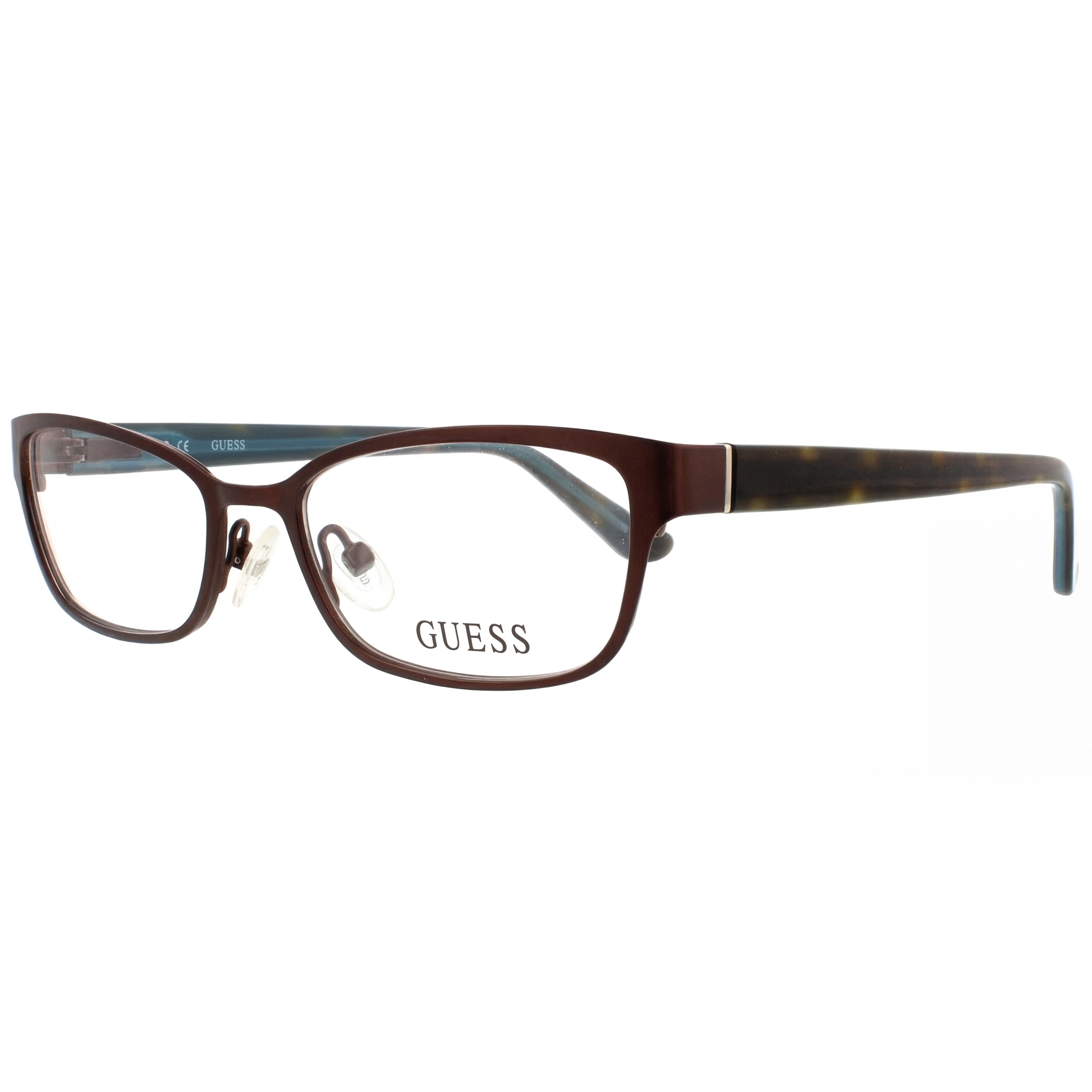 GUESS Gu2515 Women's Eyeglass Frames in Matte Dark Brown Composite, Full Rim Style, 50mm Lens, Photo 1