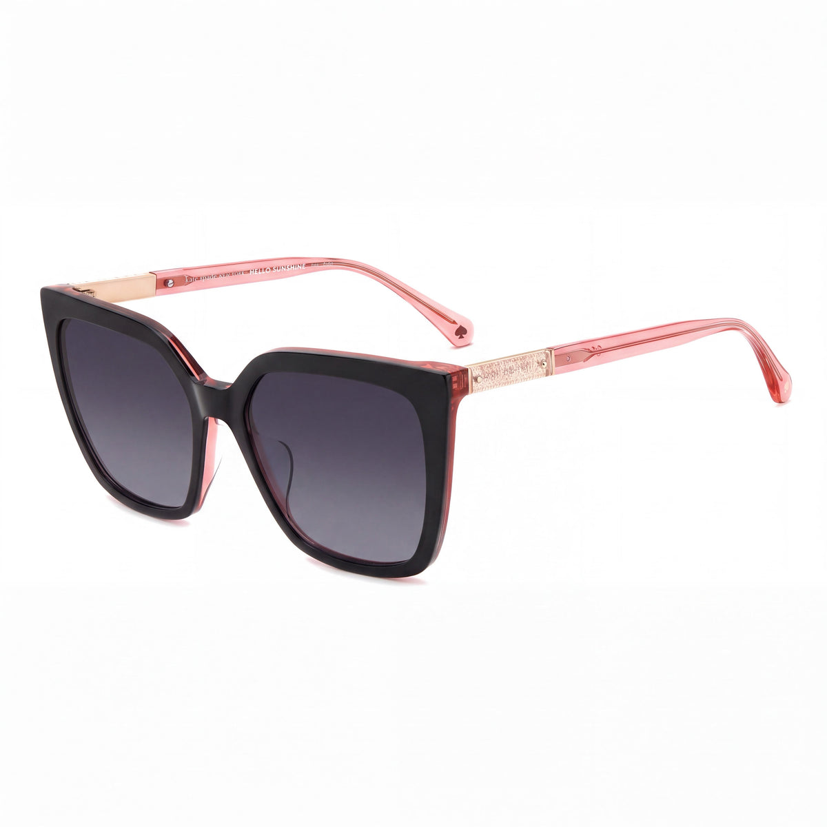 kate spade new york Contemporary Women’s Black Pink Plastic Dark Grey Shaded Non-Polarized UV Protection Eyewear 55mm, Photo 1