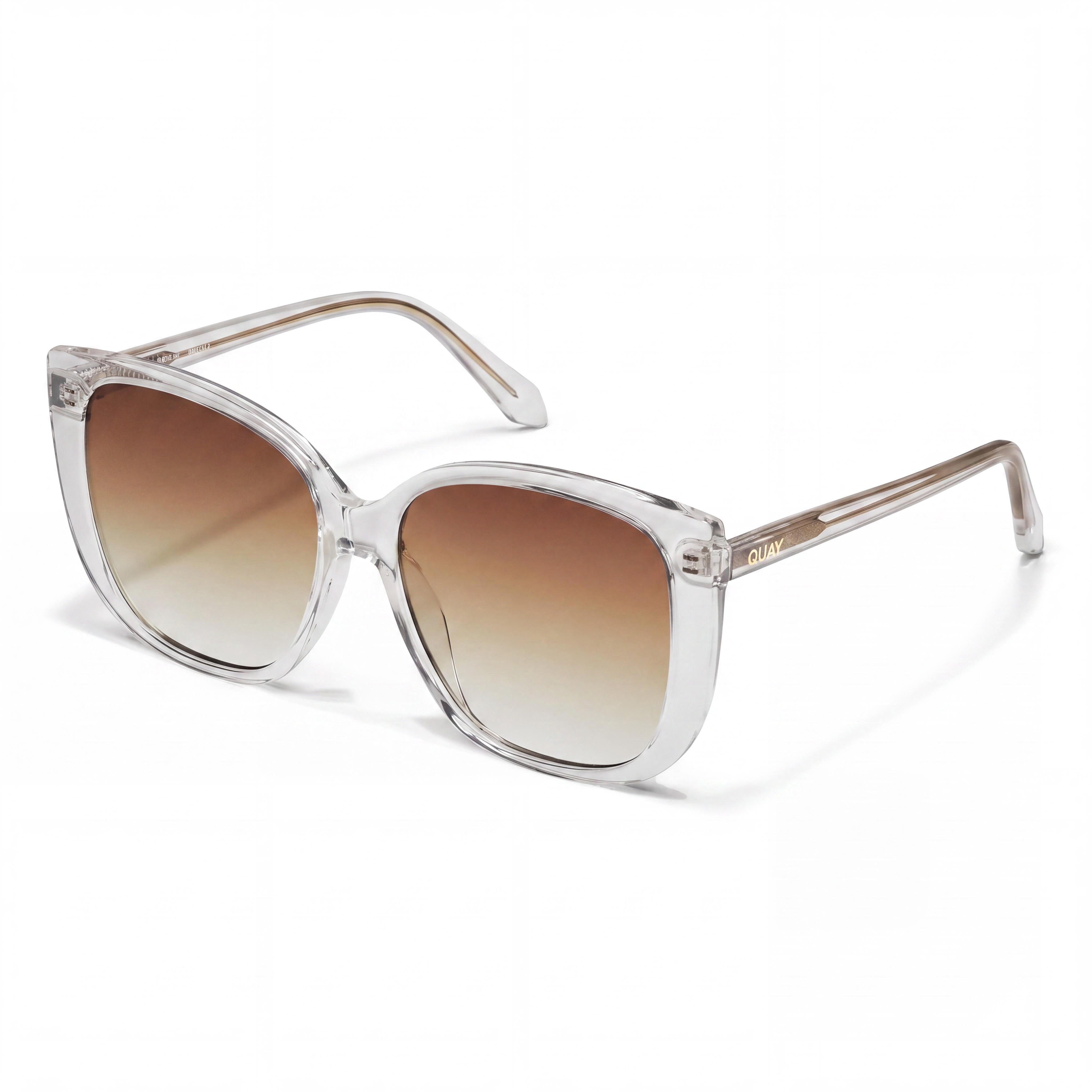 QUAY AUSTRALIA Modern Women's Clear Injection Frame Sepia Non-Polarized UV Protection Sunglasses 146mm, Photo 1