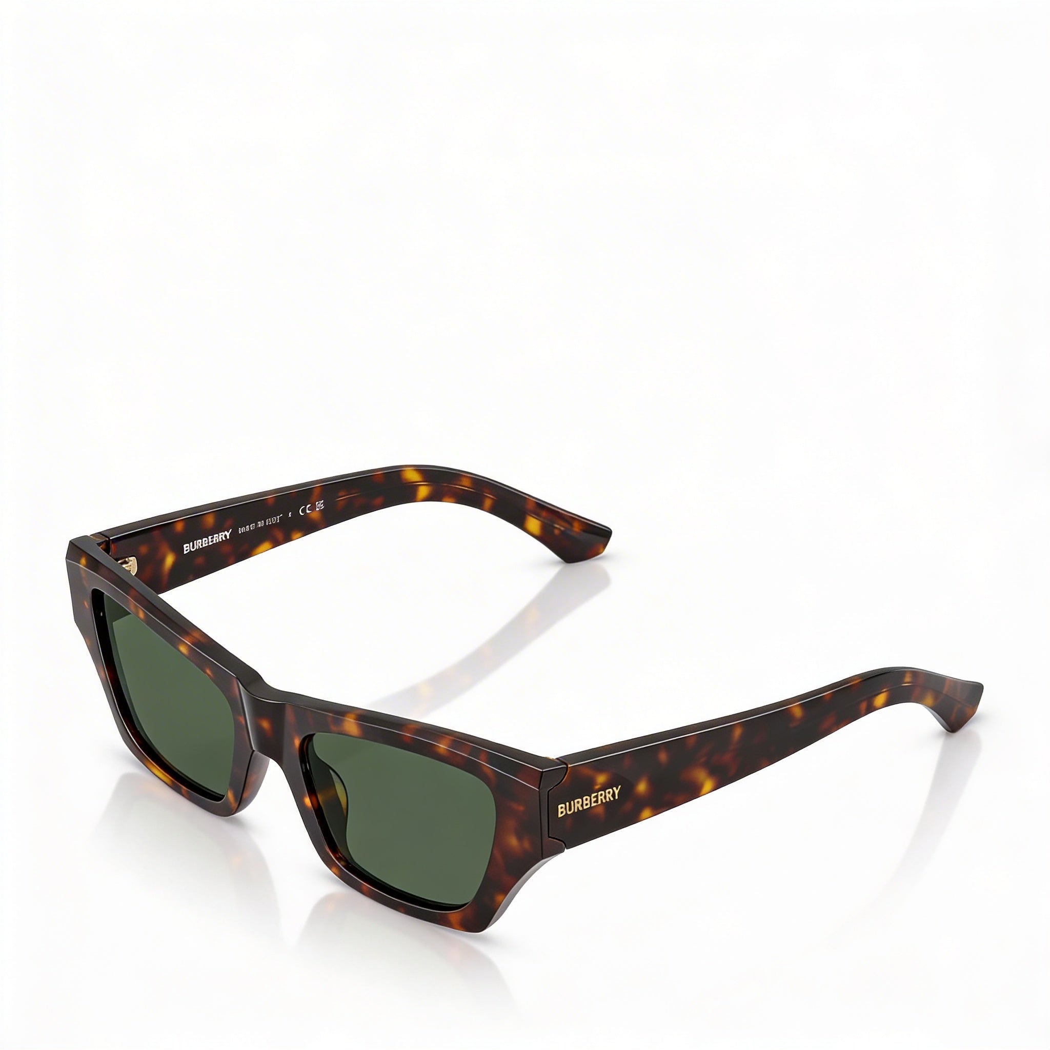 Gafas de sol polarizadas de acetato unisex BURBERRY Wayfarers, montura marrón verde oscuro, lentes gris oscuro 52mm, Photo 1