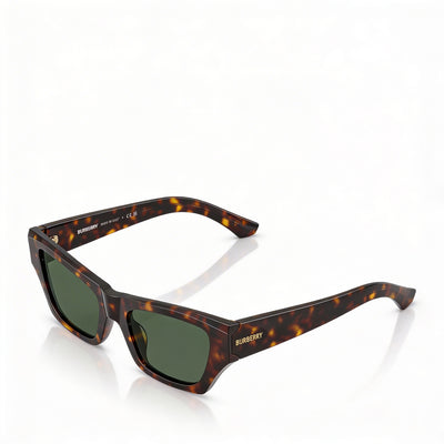 Gafas de sol polarizadas de acetato unisex BURBERRY Wayfarers, montura marrón verde oscuro, lentes gris oscuro 52mm