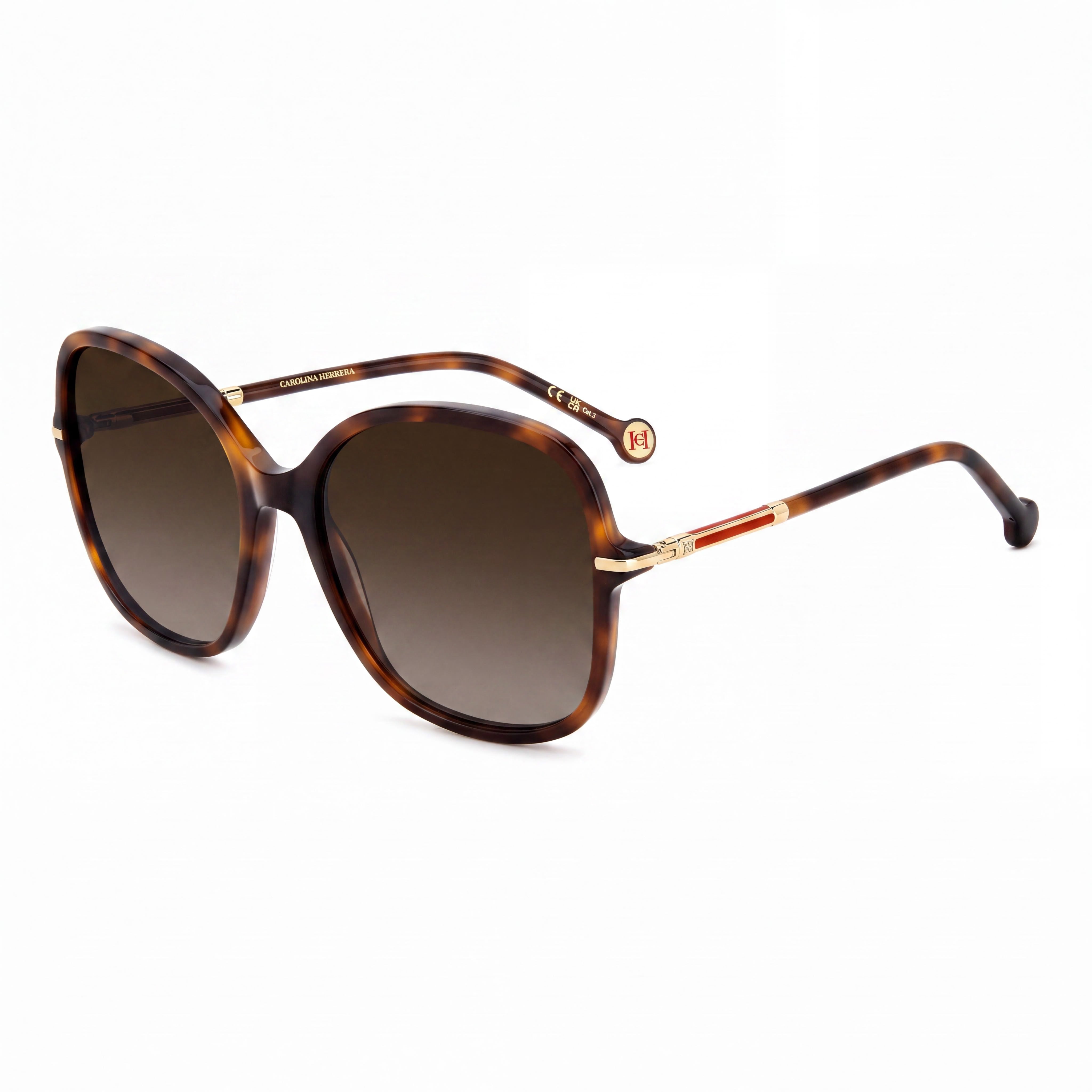 CAROLINA HERRERA Casual Style Women's Multicolour Acetate Frame Brown Shaded Non-Polarized Sunglasses, Photo 1