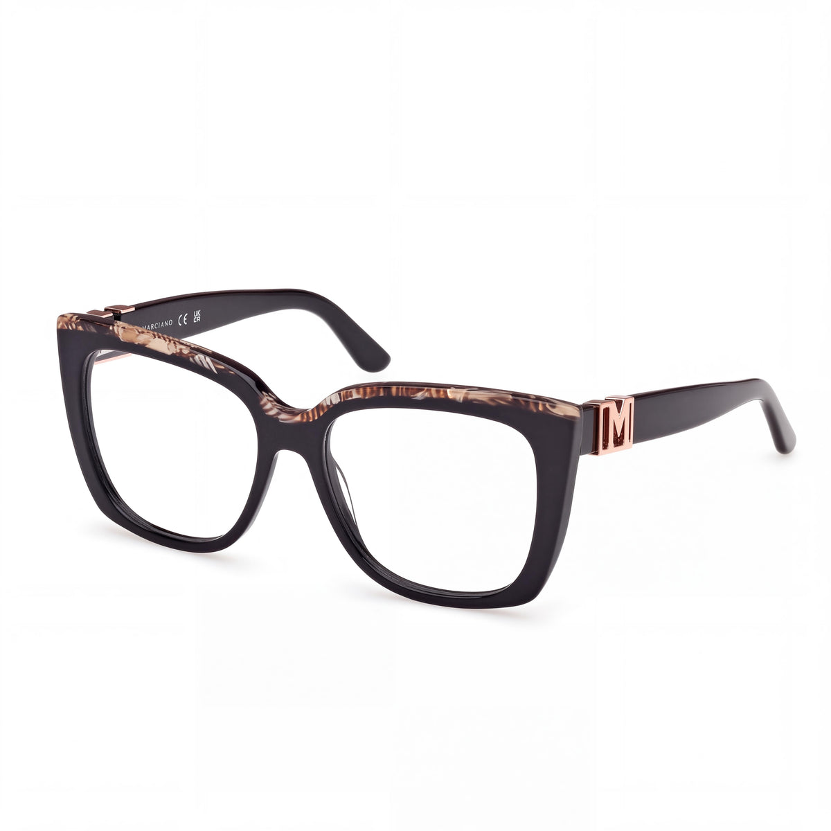 GUESS by Marciano Gm50032 Men’s Shiny Black Plastic Frame Eyewear with Polycarbonate Lenses, Size 54-16-140, Photo 1