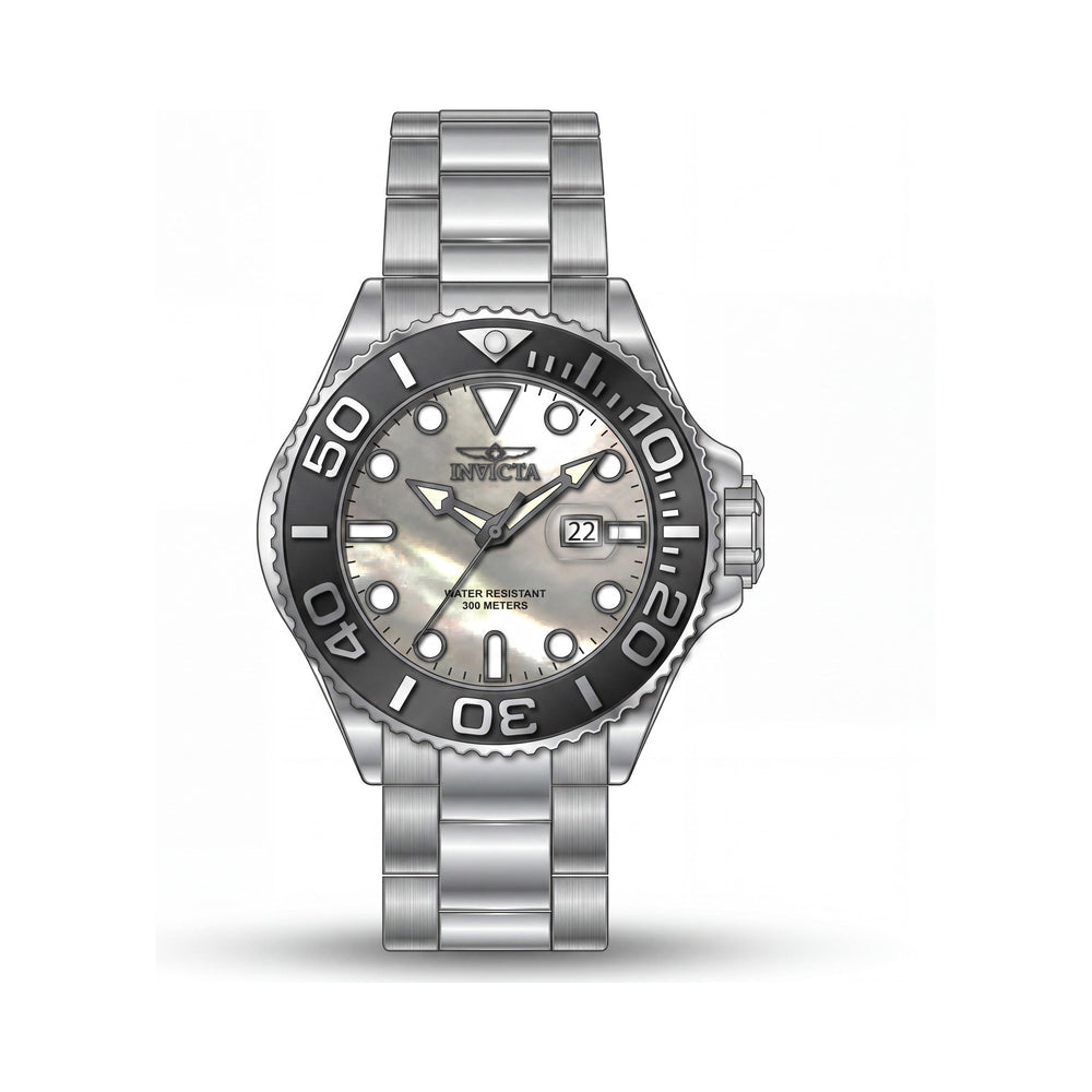 Invicta Grand Diver 49153 Reloj Unisex de Cuarzo de Acero Inoxidable Plateado 52 mm con Esfera de Nácar