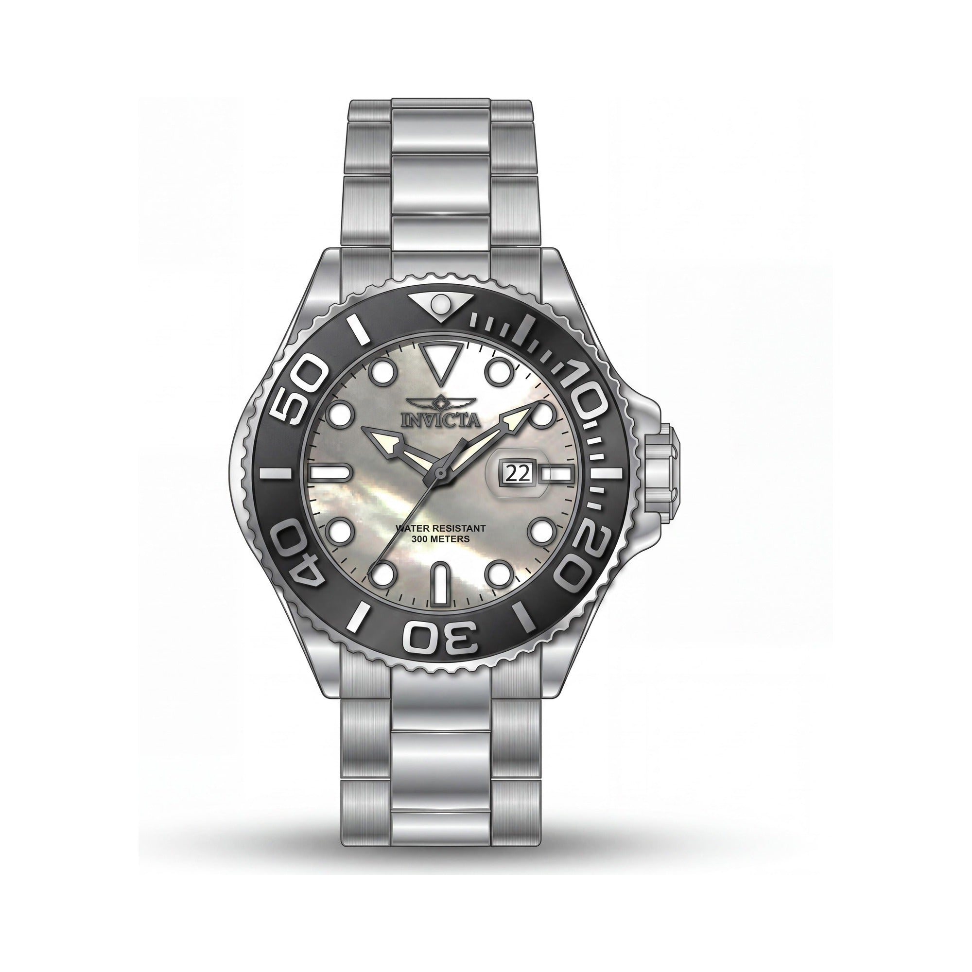 Invicta Grand Diver 49153 Reloj Unisex de Cuarzo de Acero Inoxidable Plateado 52 mm con Esfera de Nácar, Photo 1