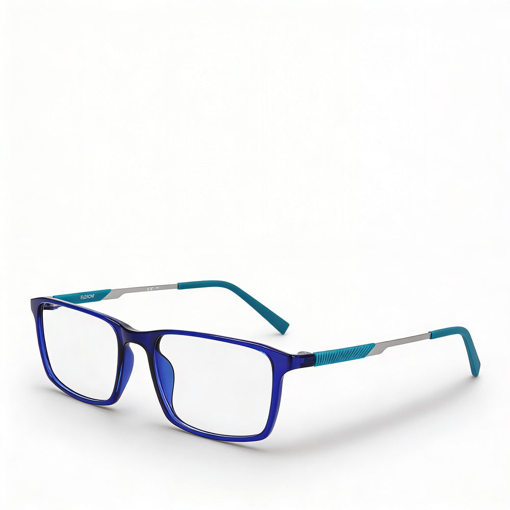 Flexon Modern Optical Eyeglasses Frame for Men and Women in Shiny Crystal Navy, Size 54-18-145