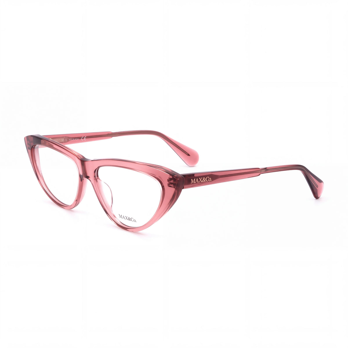 Max&Co. Modern Women's Red Plastic Eyeglasses Frame with Lens Width 54mm, Bridge Width 15mm, Temple Length 140mm, Photo 1
