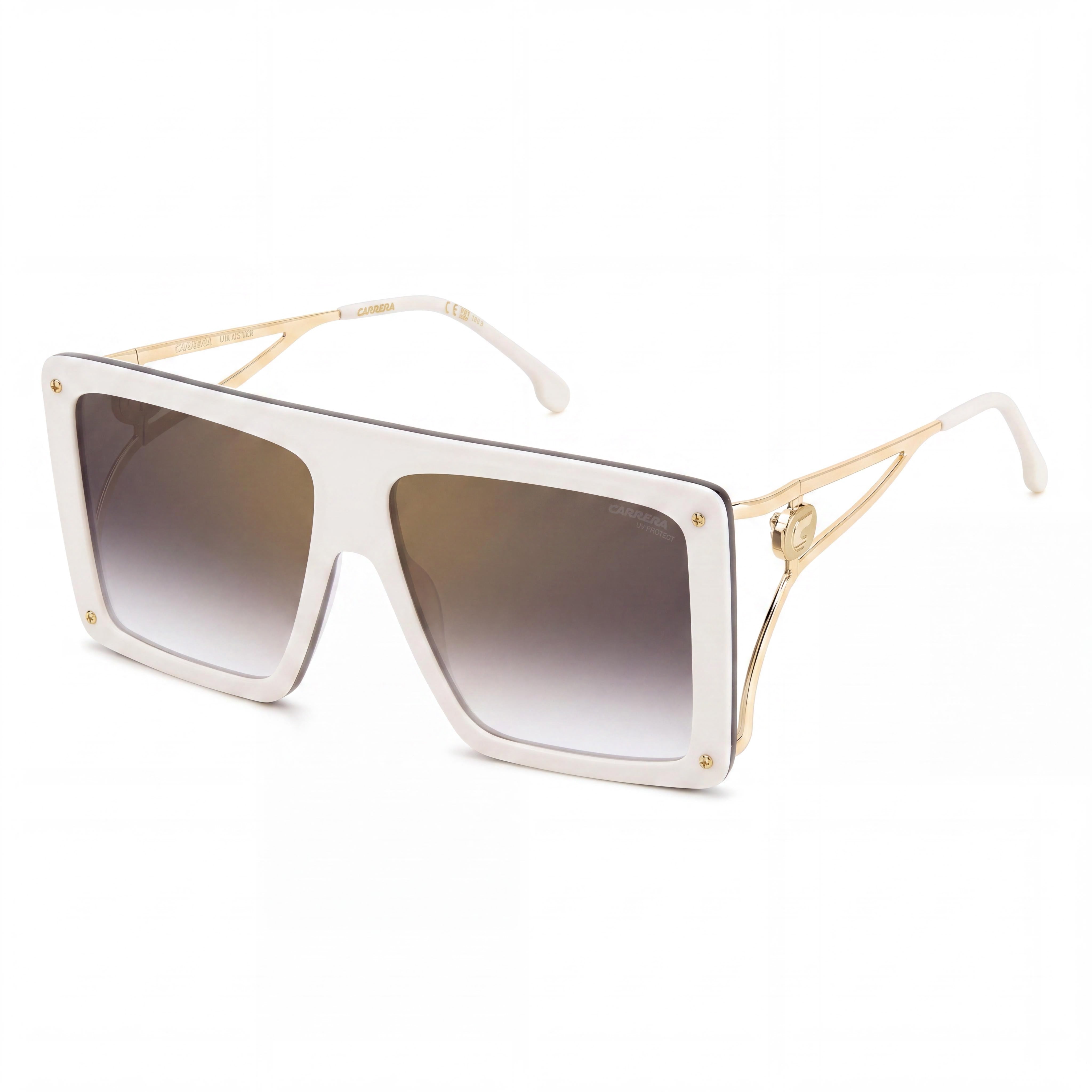 Carrera Ca Unica/Se Rectangular Parte Superior Plana Espejo Dorado para Mujer Lente Degradado Burdeos Acetato Protección UV Gafas de Sol 60mm, Photo 1