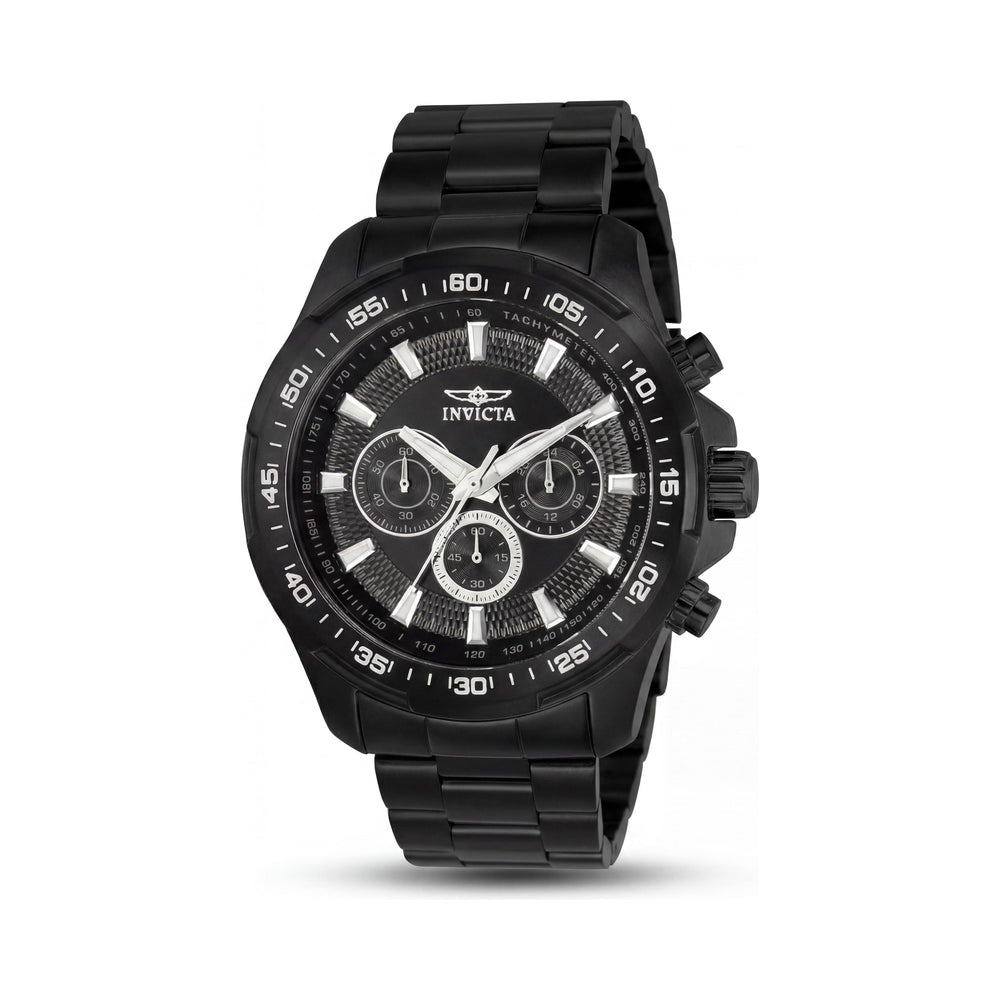 Invicta Speedway Quartz Movement Men's Black Ion-Plated Stainless Steel Watch 48mm