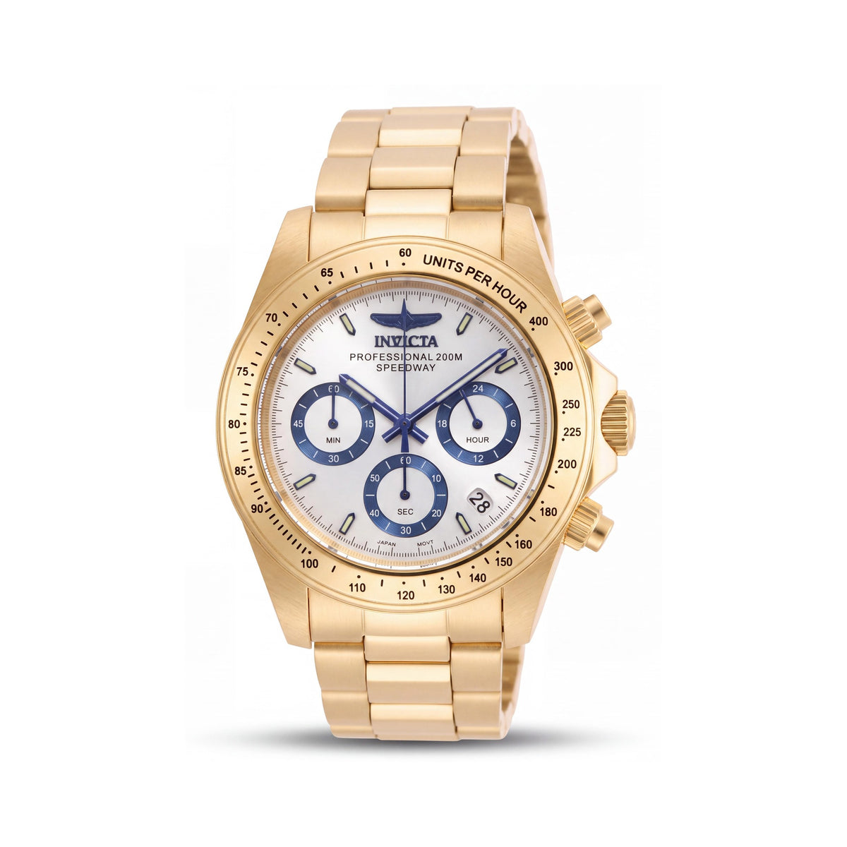 Reloj Invicta Speedway Cronógrafo para Hombre, chapado en tono dorado con caja de acero inoxidable, esfera tono plata, 42 mm, Photo 1