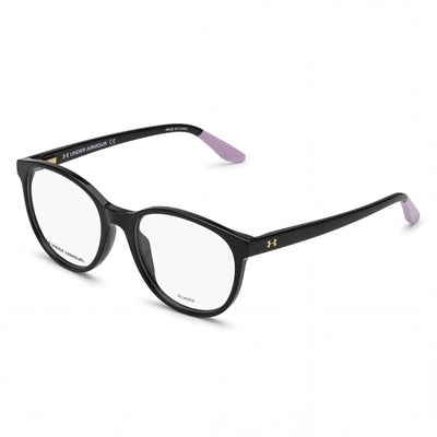 Under Armour Ua 5020 Women's Black Plastic Frame Eyeglasses with Black Demo Lens & Adjustable Temples 52-18-140mm