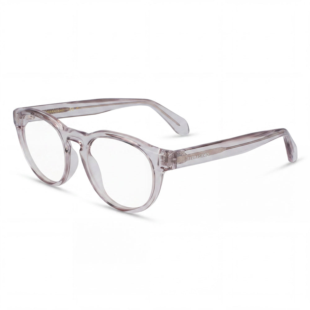 Ferragamo Sf2987e Unisex Acetate Optical Eyeglasses Transparent Grey with Polycarbonate Lenses 50mm