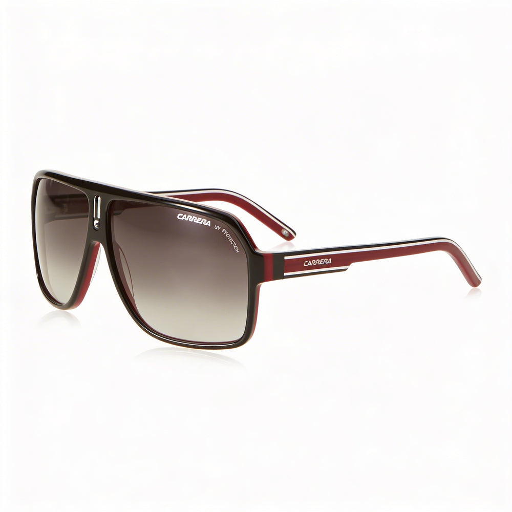 Carrera CARRERA 27 Gafas de Sol de Hombre Plástico Negro Rojo Blanco Cristal Montura de Plástico Gris Oscuro Degradado con Protección UV 62mm