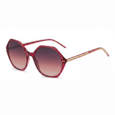 Gafas de sol Hugo Boss ligeras y minimalistas para mujer con montura de magnesio color cereza y protección UV 56-18-140