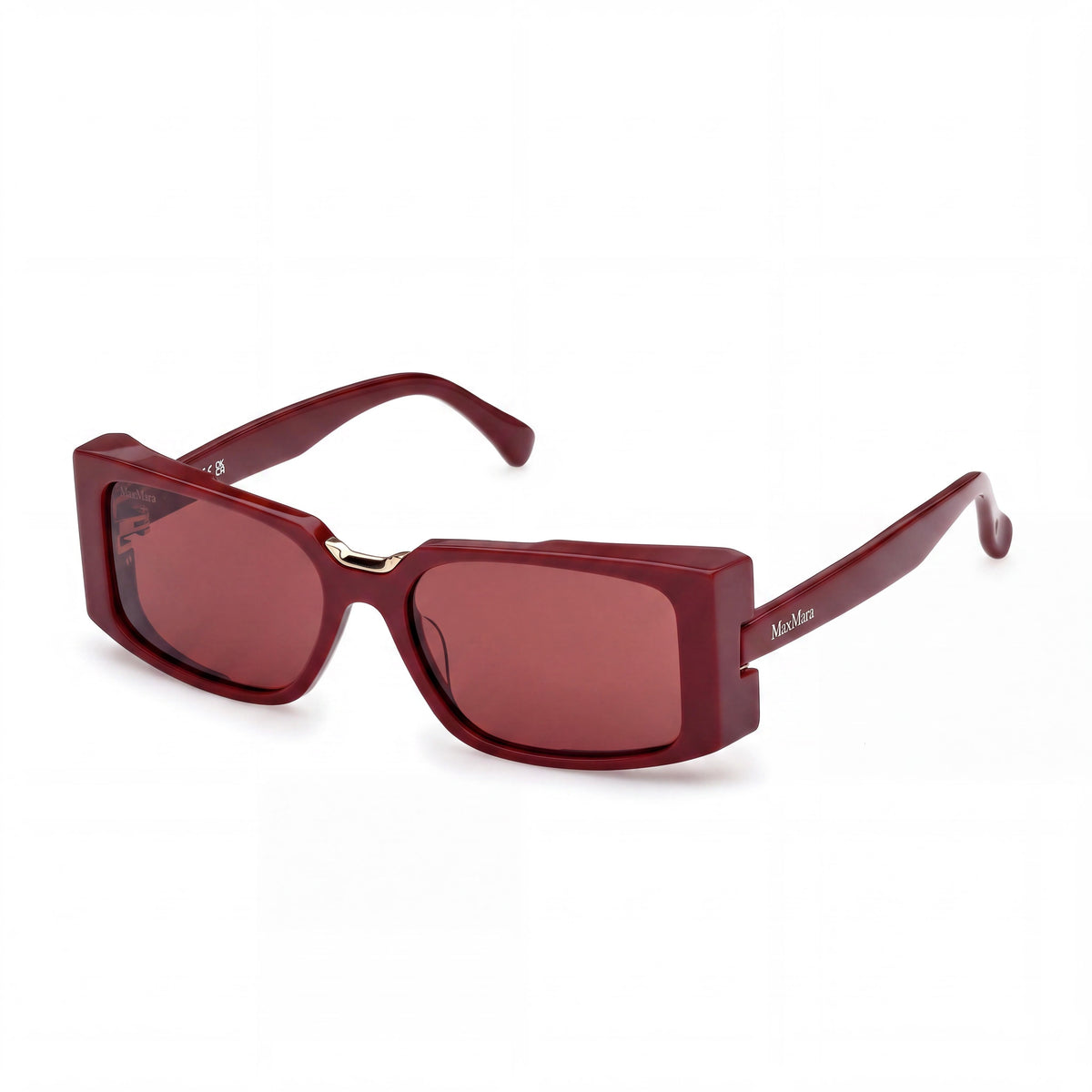 MaxMara Casual Women's Sunglasses, featuring a Shiny Bordeaux Acetate Frame Design, with a 54mm Lens Width, Photo 1