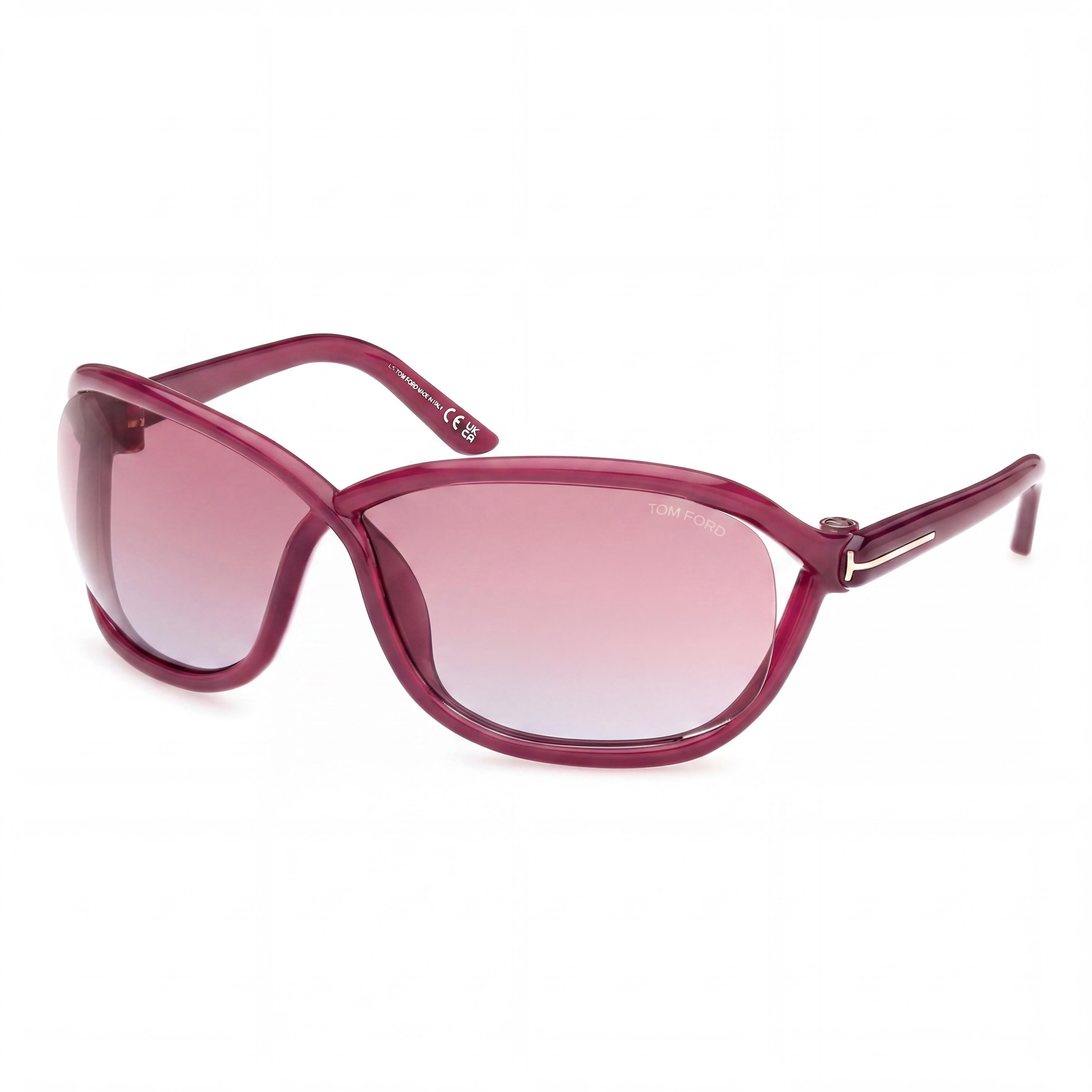 Tom Ford FT1069 Classic Women's Multi-coloured Plastic Frame Sunglasses with Gradient or Mirror Violet 100% UV Protection, Photo 1