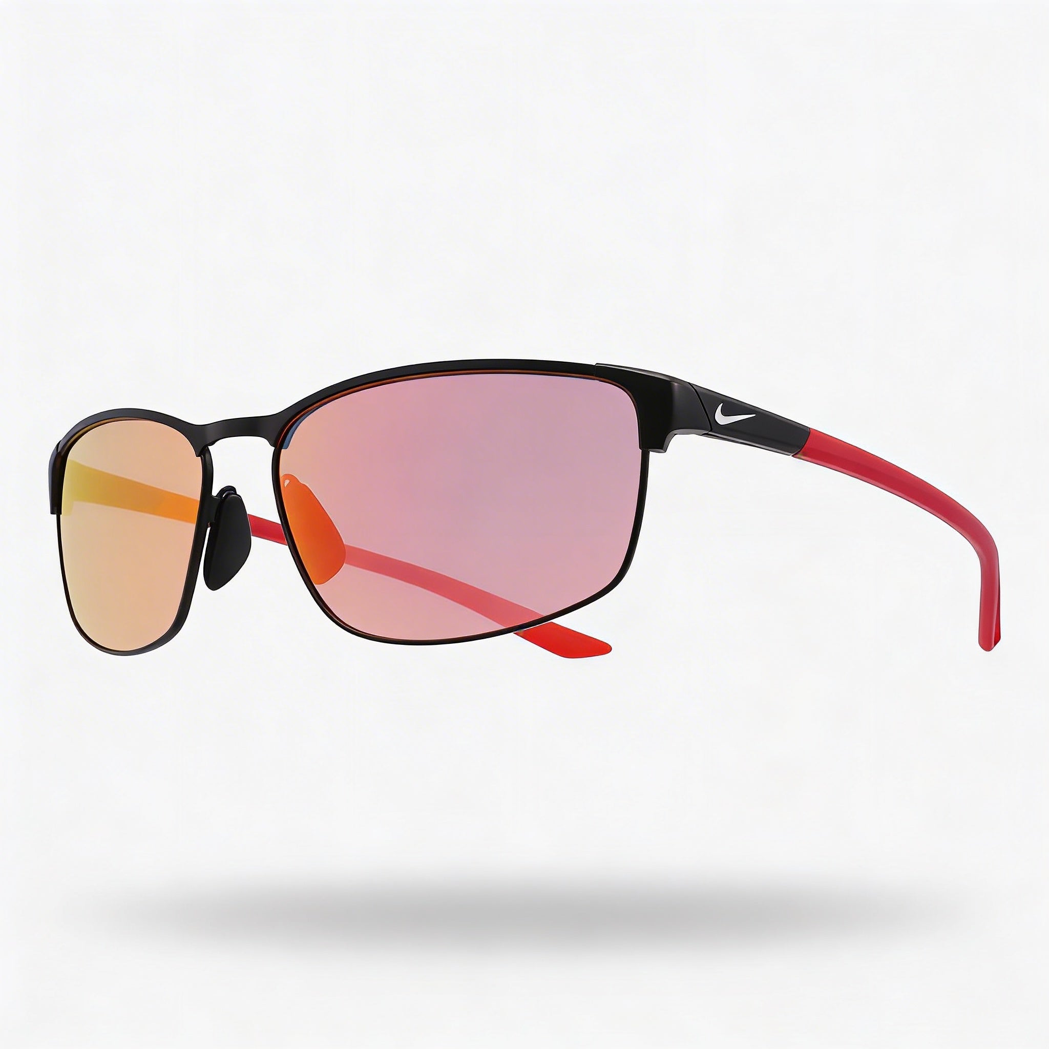 Nike Modern Metal M Unisex Sport Sunglasses, Satin Black Red Mirror, Alloy Steel, UV Protection, 58mm, Photo 1