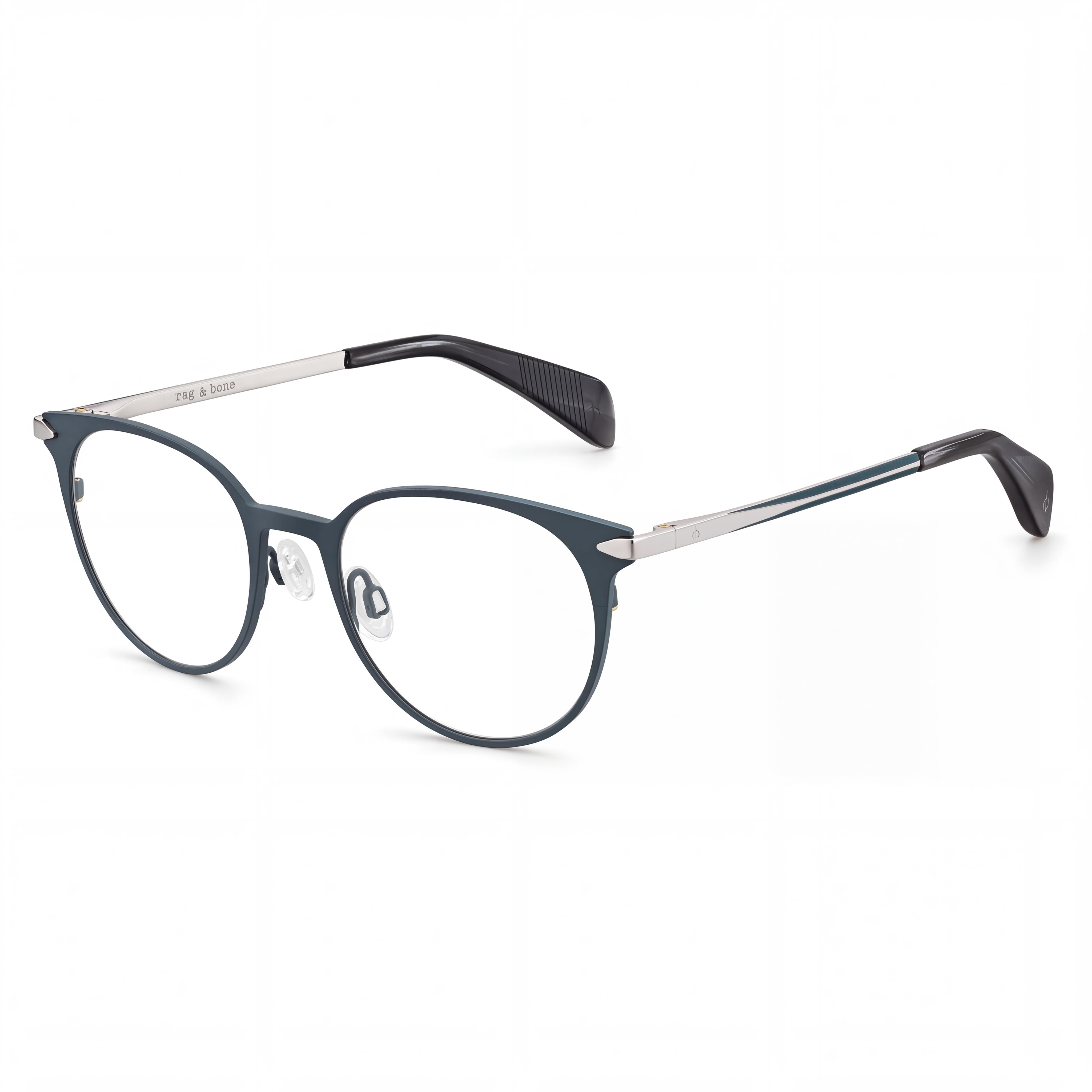 Gafas de titanio rag & bone Rnb 3011 para mujer con, azul paladio mate, ancho de lente de 48 mm, Photo 1