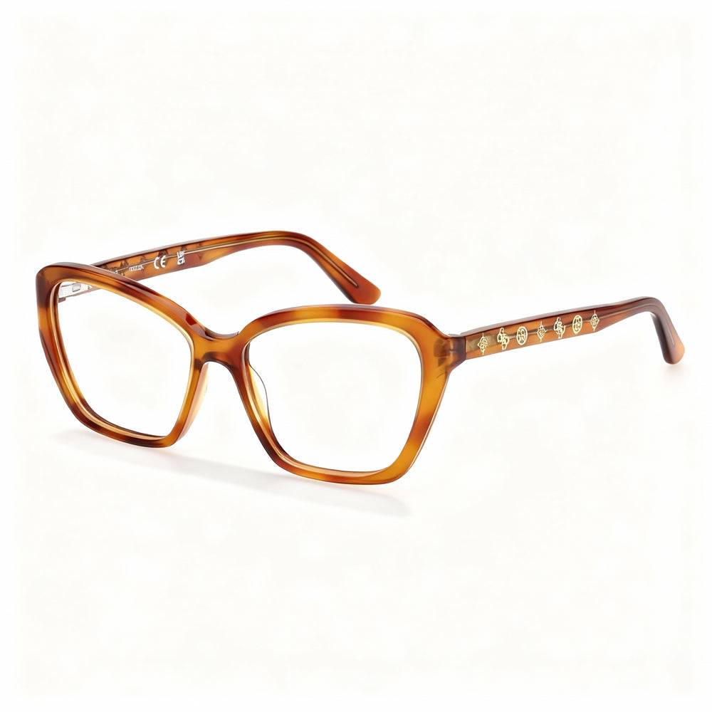 Gafas GUESS GU50115 para mujer, montura Havana rubia, lentes de composite multicolor, talla 2-14-140