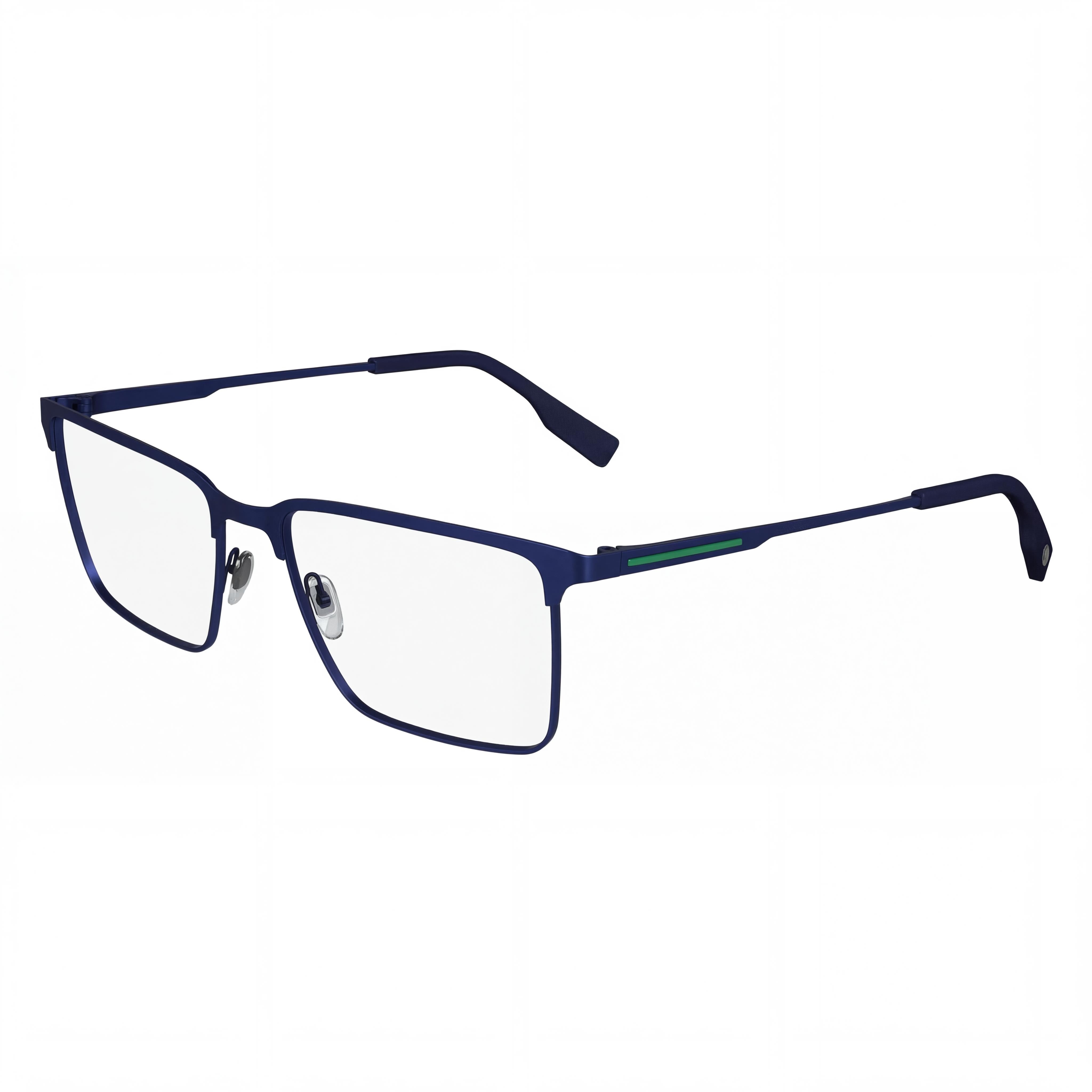 Lacoste L2296 Modern Collection Men's Eyeglasses featuring Matte Blue Metal Frame and Polycarbonate Lenses, Size 55mm, Photo 1