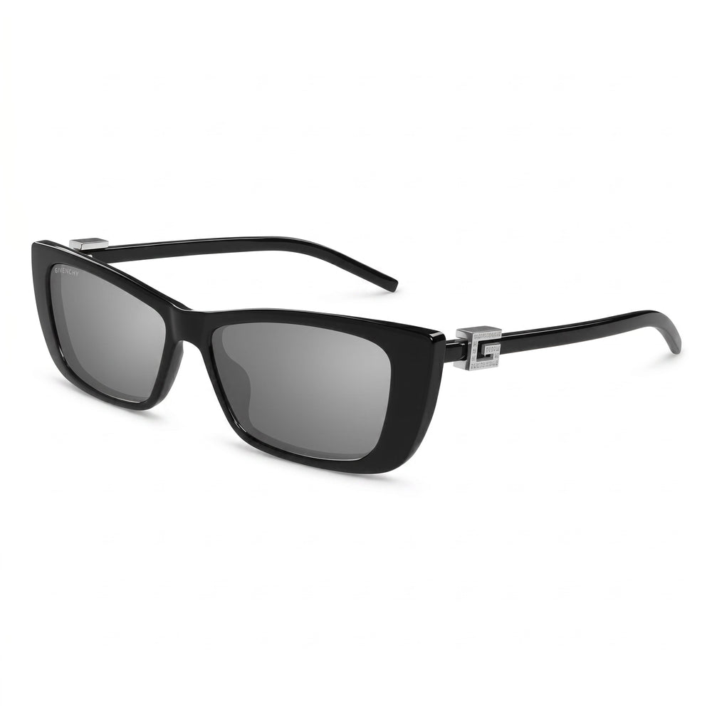 Gafas de sol Gucci Modern para mujer, color negro y plateado, con montura INJECTION y lentes de plástico no polarizadas de 53 mm