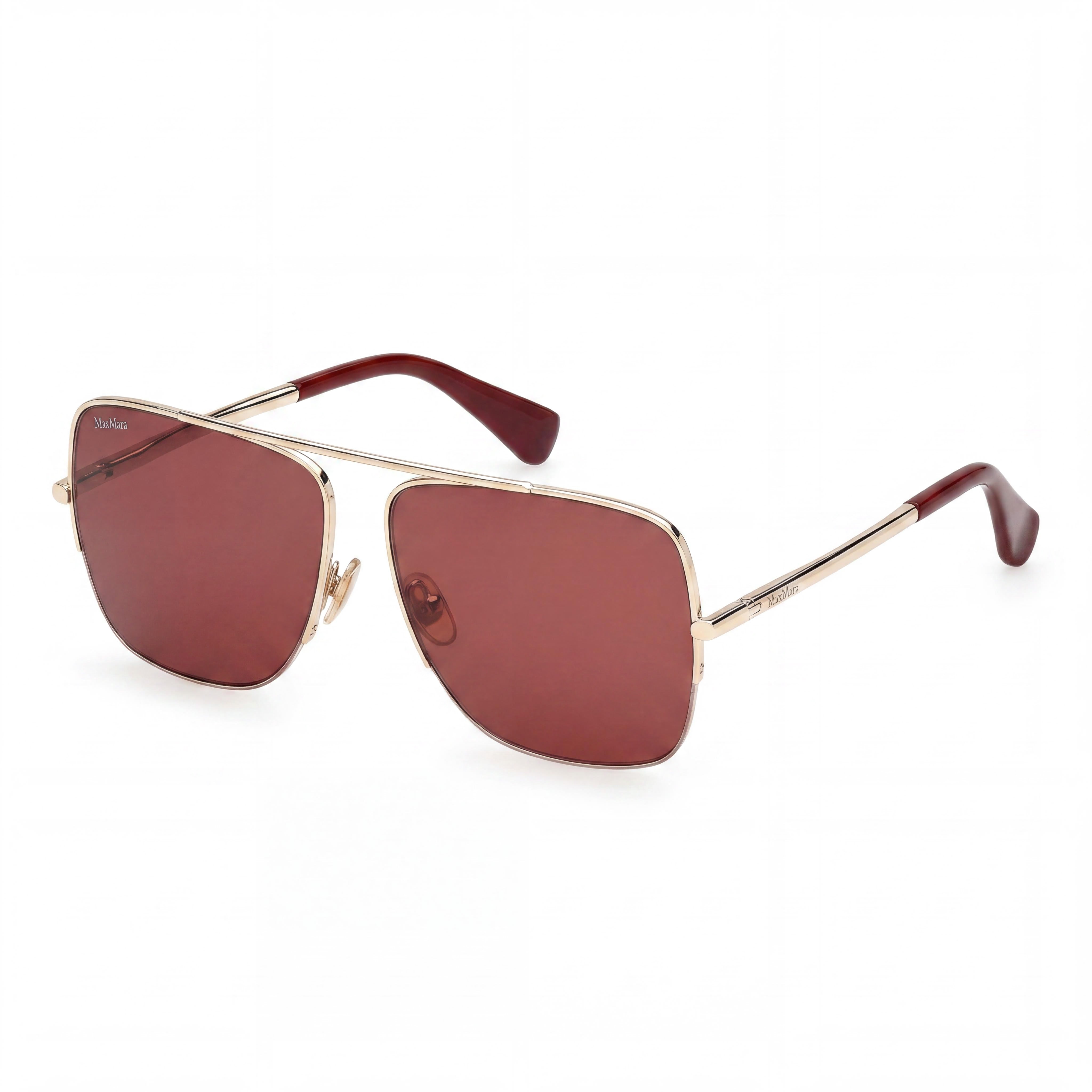 Gafas MaxMara Mm0121 para mujer, de acetato, con montura dorada brillante y lentes de policarbonato doradas (59-13-135 mm), Photo 1