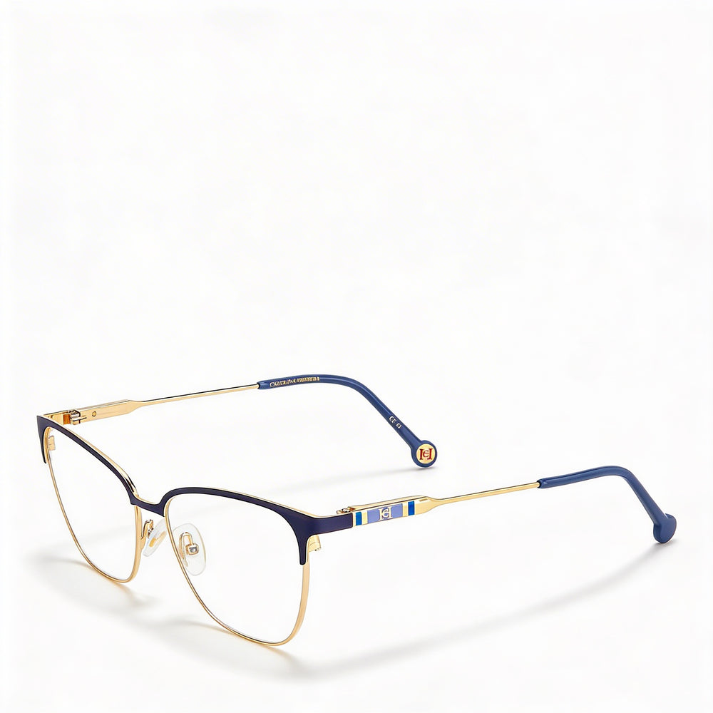 Carolina Herrera Her 0119 Modern Women's Alloy Steel Frame Polycarbonate Gold Blue Lens Sunglasses 56mm
