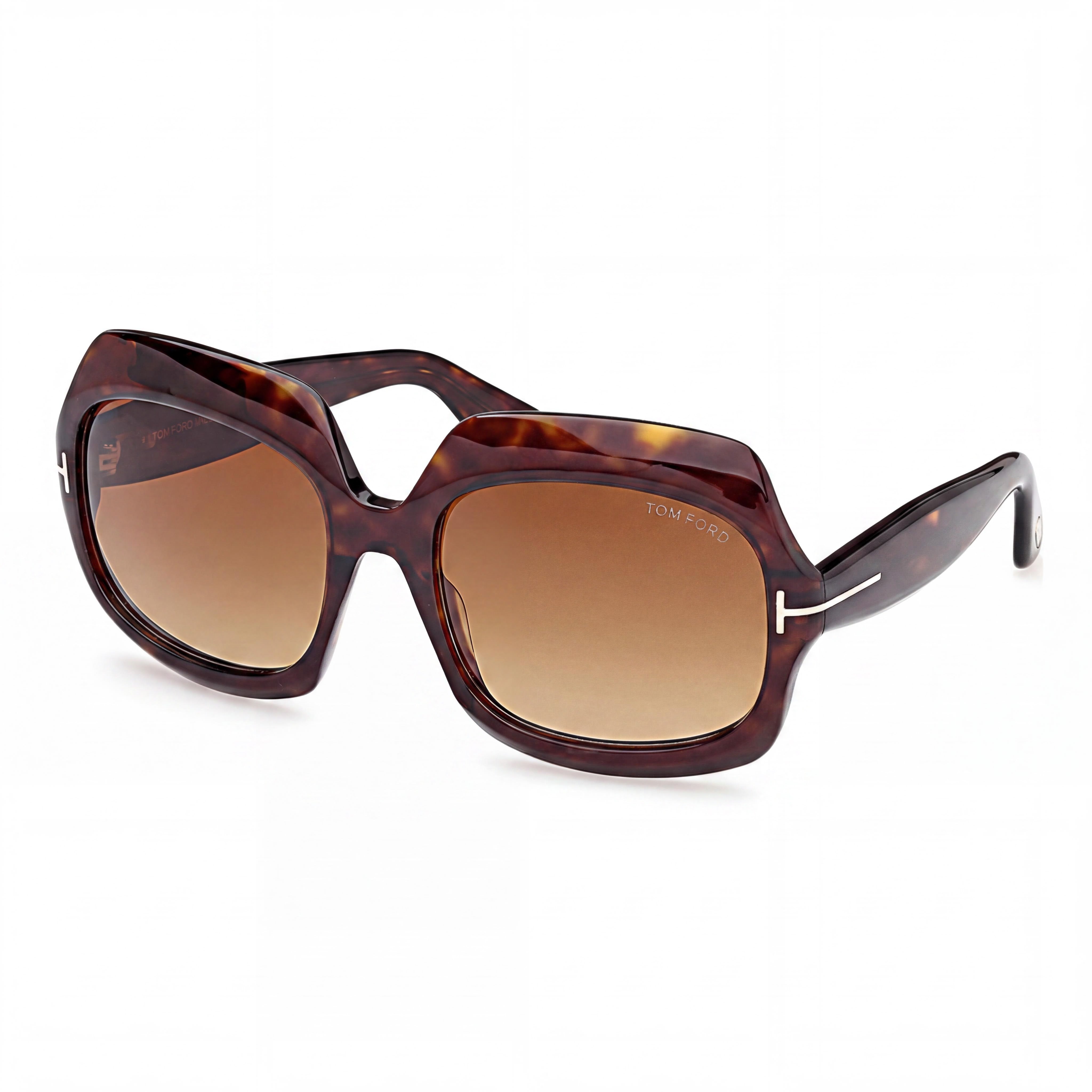 Tom Ford Women's Classic Sunglasses, Dark Havana Light Brown Shaded Frame, Gradient Brown Lenses, 60mm, Photo 1
