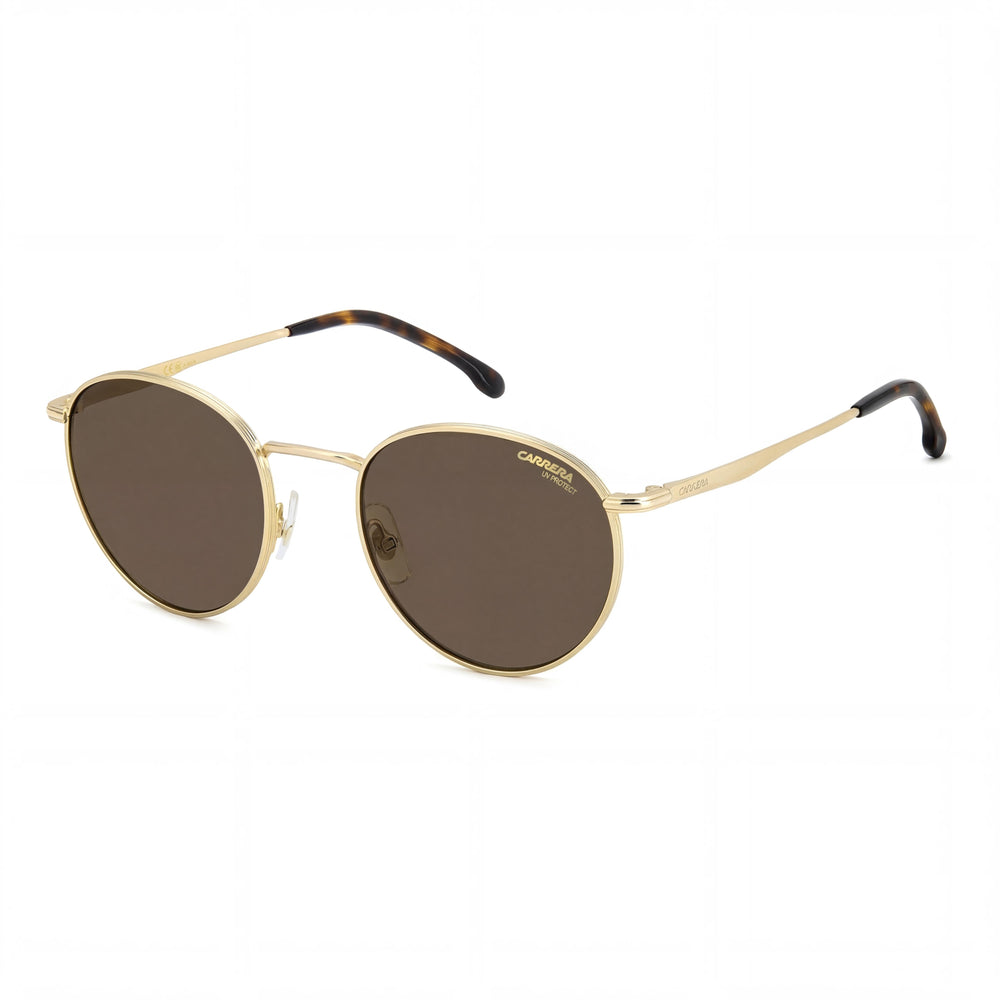 Carrera Casual Gafas de Sol de Hombre con Montura de Policarbonato Habana Marrón Oro y Lente con Protección UV 52mm