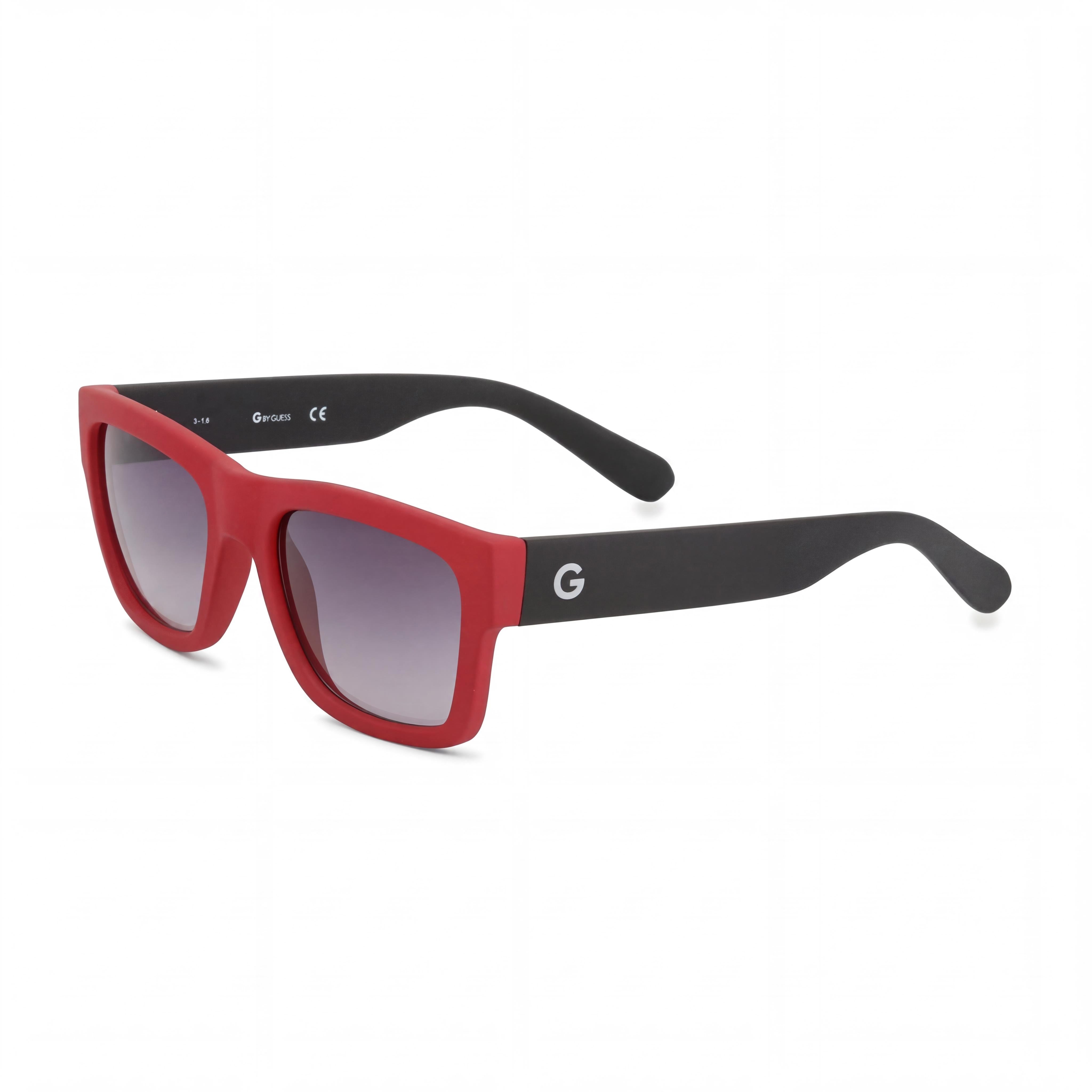 Gafas de sol GUESS Classic para mujer con montura de plástico roja, lentes compuestas ahumadas no polarizadas con protección UV400, Photo 1
