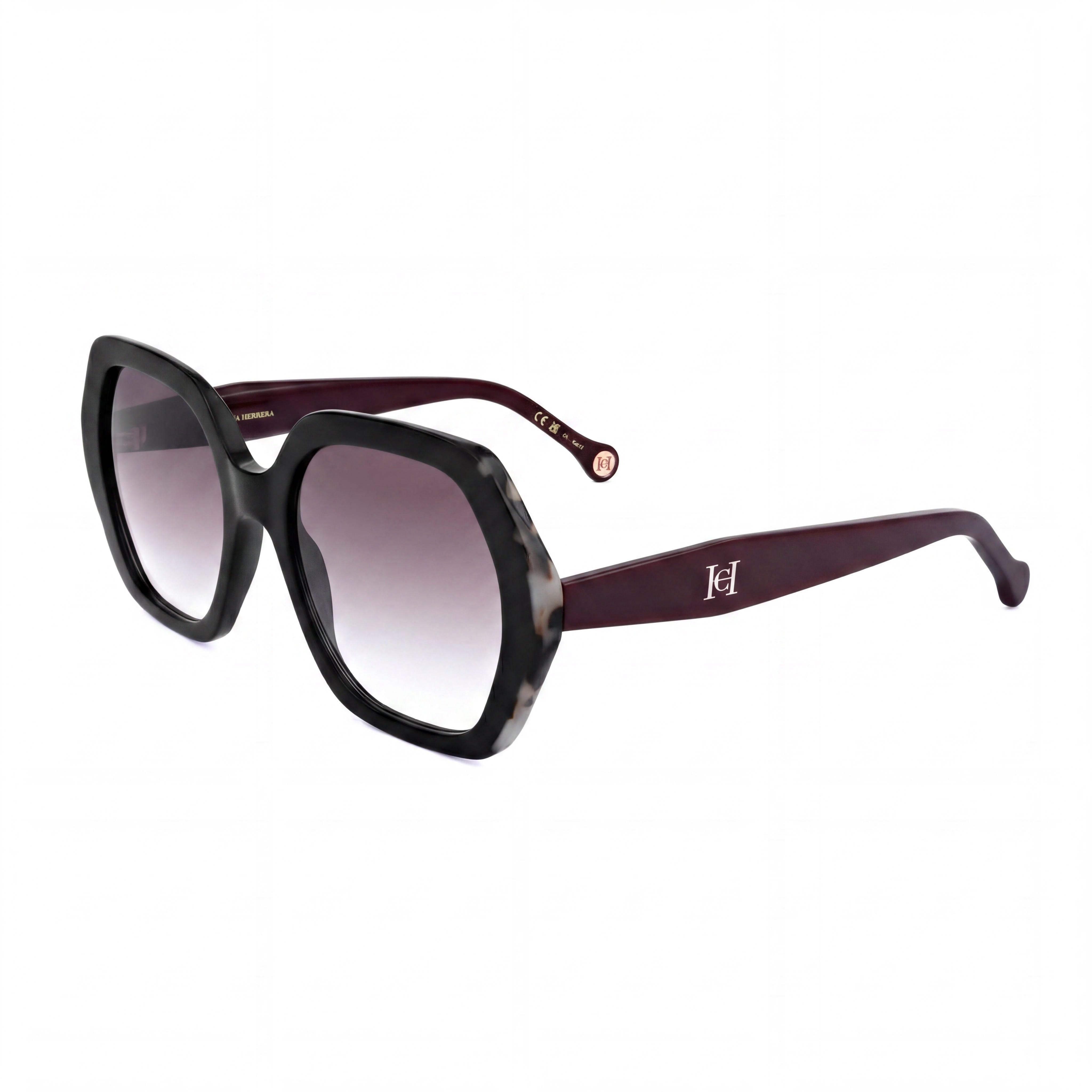 Gafas de Sol Carolina Herrera Mariposa para Mujer Negras y Burdeos de Plástico con Protección UV 55 mm, Photo 1