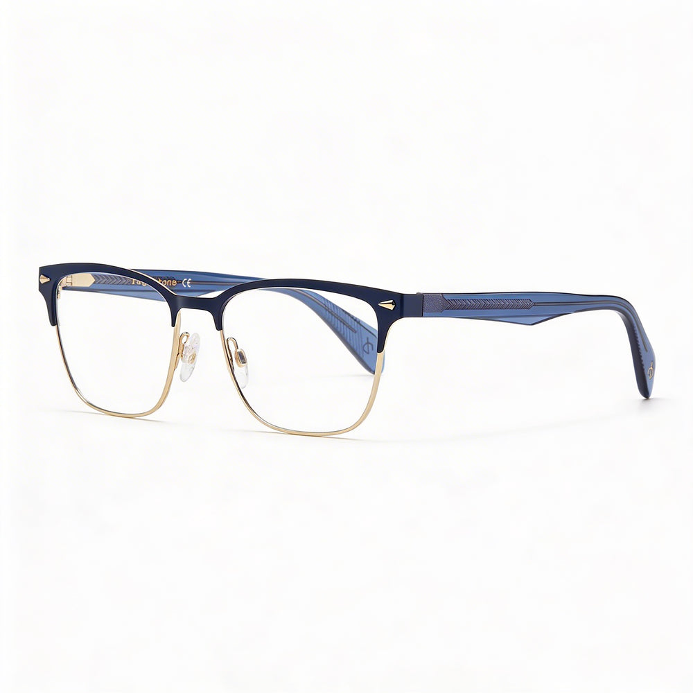 Gafas de sol no polarizadas Rag & Bone de acero aleado azul moderno para mujer de 51 mm