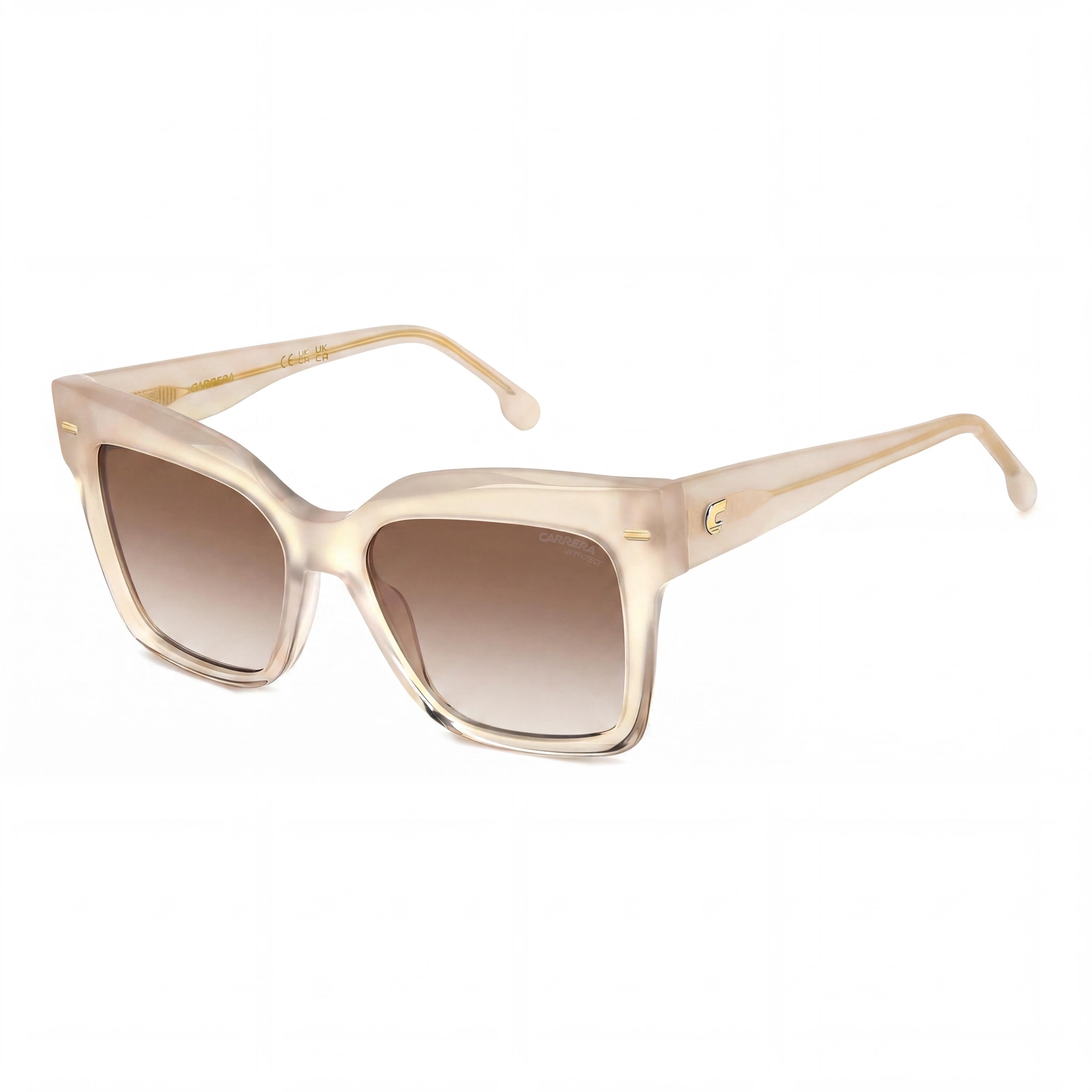 Carrera Casual Women's Ivory Acetate Frame Non-Polarized Brown Shaded Lens Sunglasses 54mm Lens 17mm Bridge 140mm Temple, Photo 1