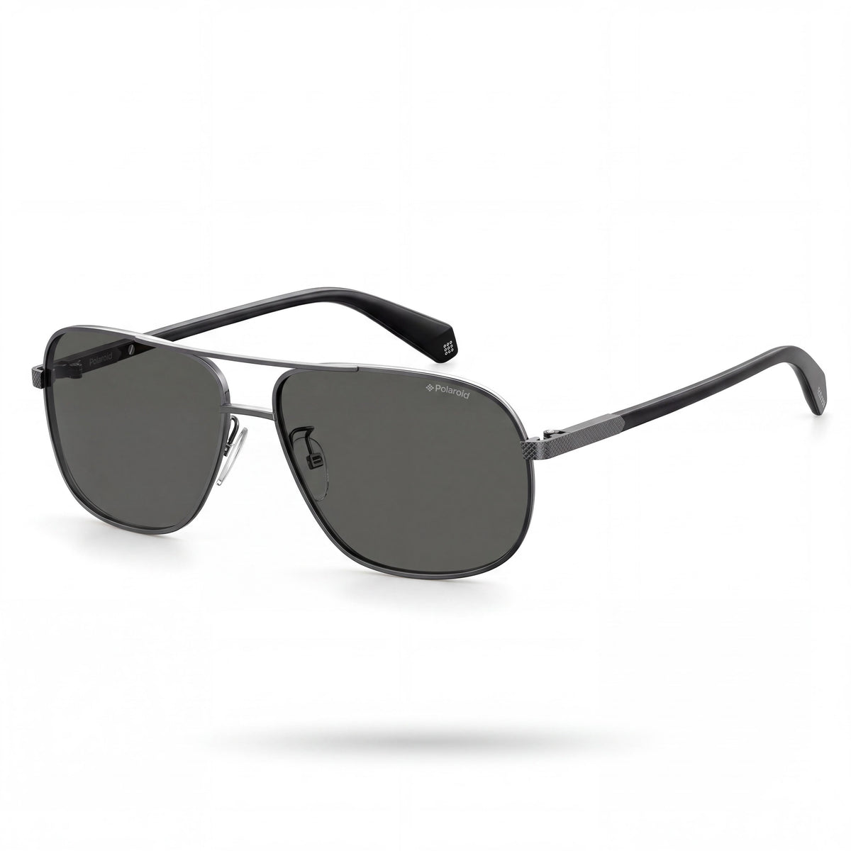 Polaroid Eyewear 2074/S/X Women's Square Dark Ruthenium Metal Sunglasses Black Polarized UV Anti-Reflective Lenses 60-14-145mm, Photo 1