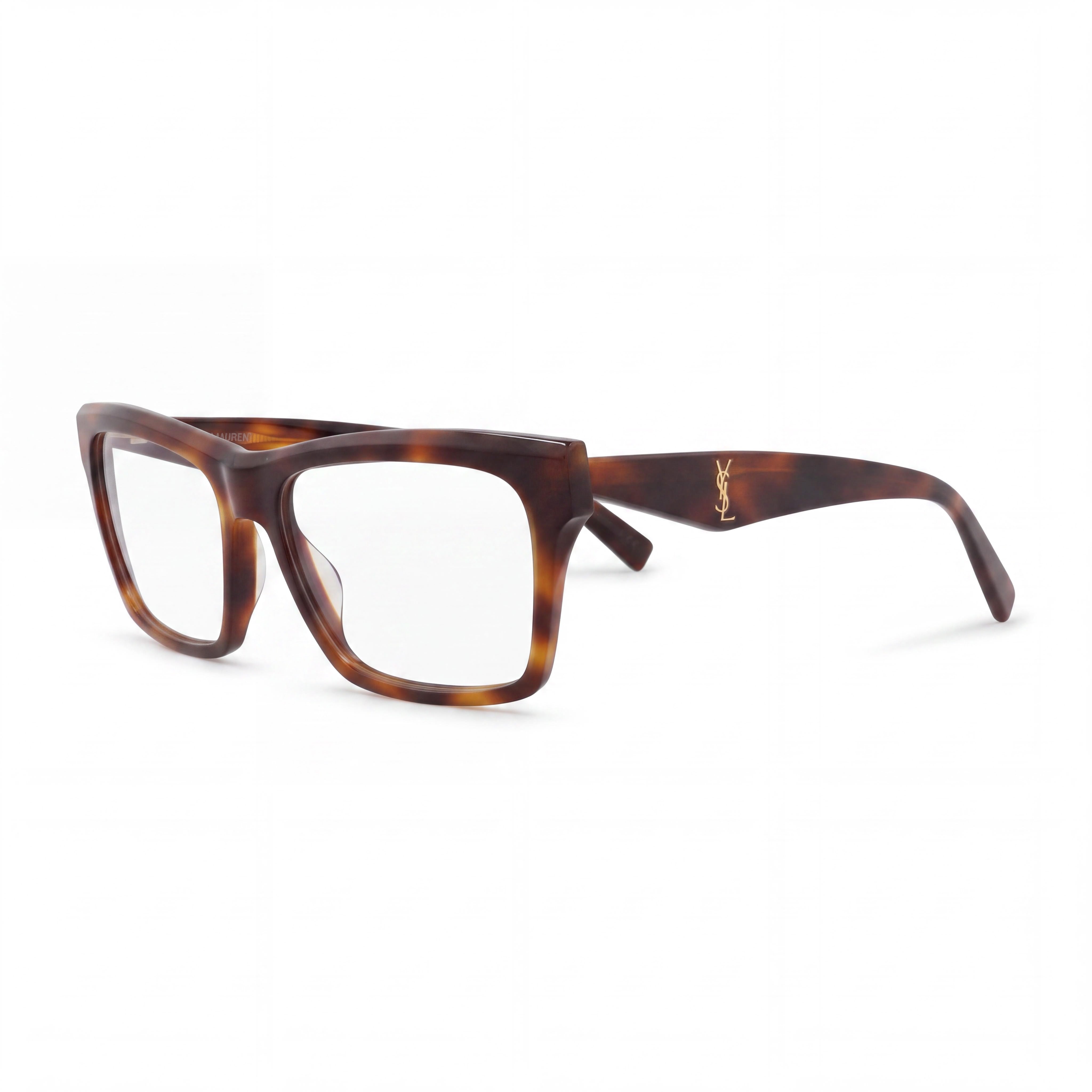 Yves Saint Laurent SL M104 OPT Women's Square/Rectangle Havana Acetate Clear Lens Eyeglasses 56mm, Photo 1